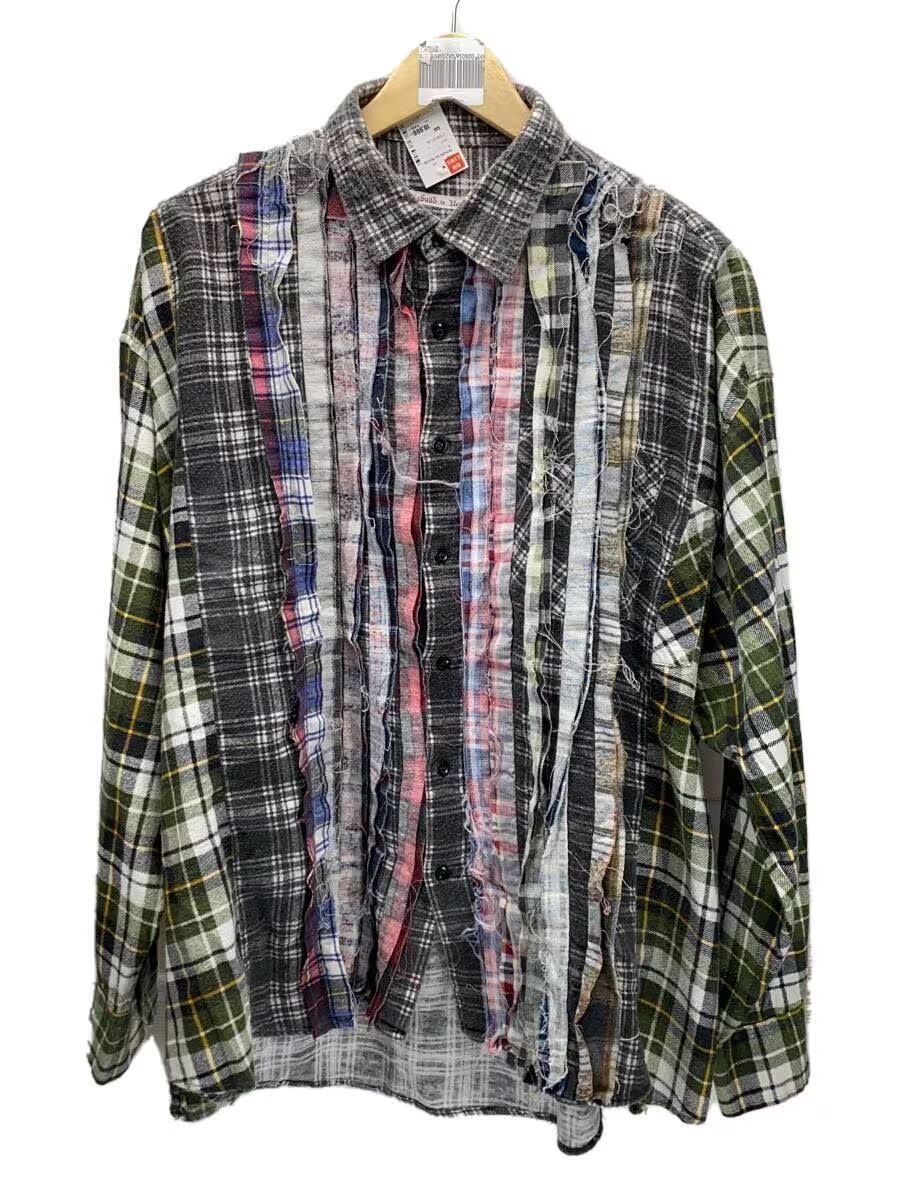 Pre-owned Needles Reconstructed Rebuild Button Shirt In Multicolor