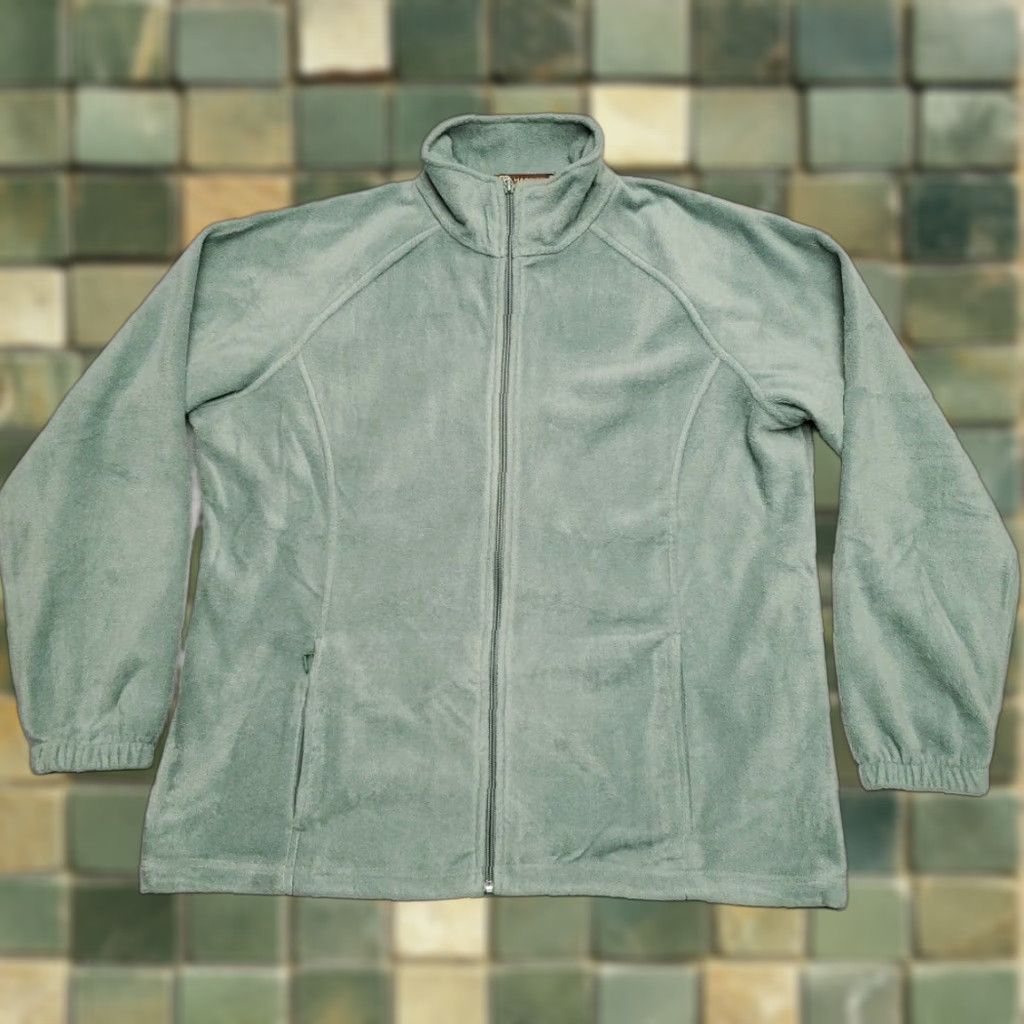 Vintage VINTAGE Harriton Jacket Womens XL Green Full Zip Fleece 100% Polyester Soft Warm Comfort Size XL / US 12-14 / IT 48-50 - 1 Thumbnail
