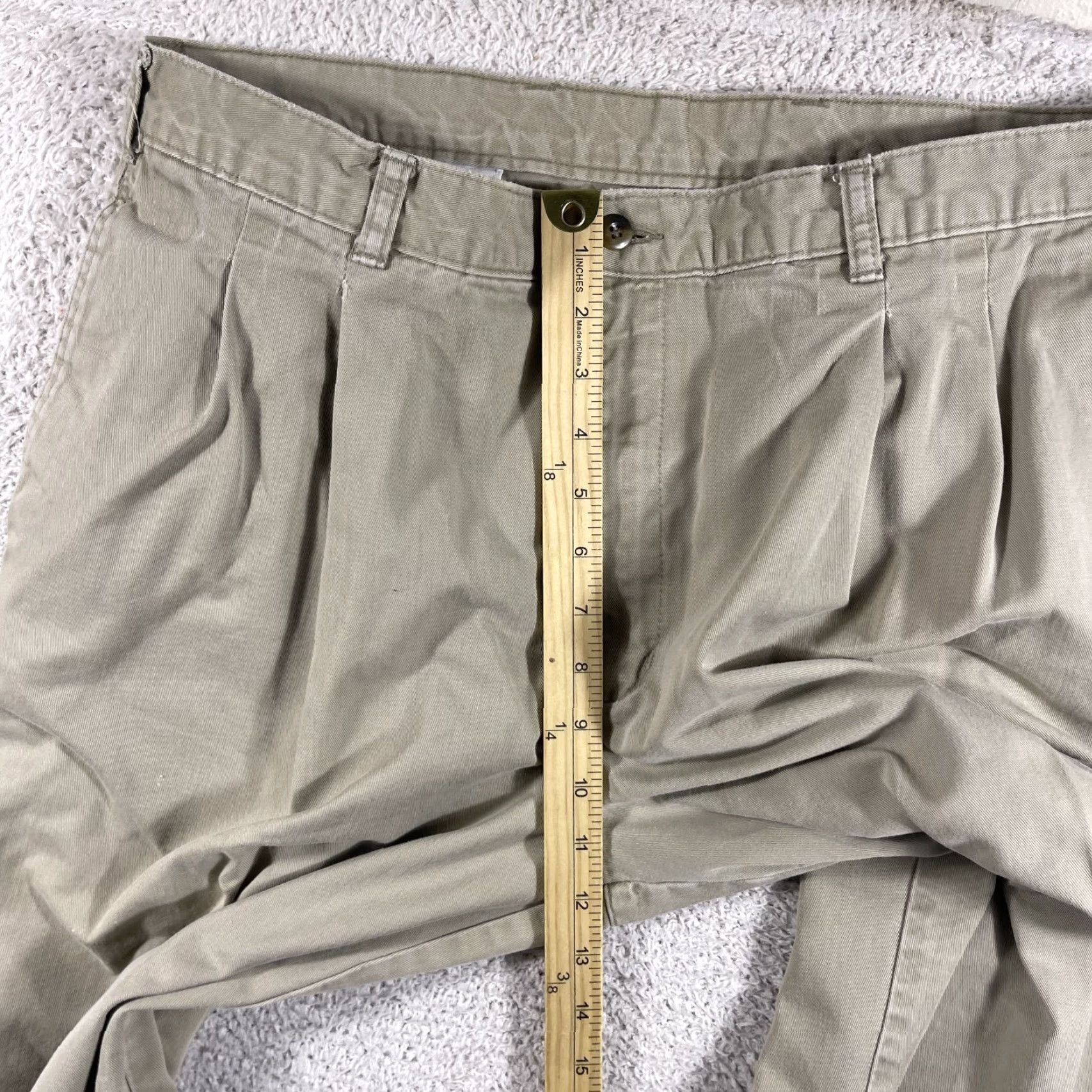 Dockers VINTAGE Dockers Pants Mens 38x30 Khaki Beige Classic Pleated Cotton Size US 37 - 7 Thumbnail