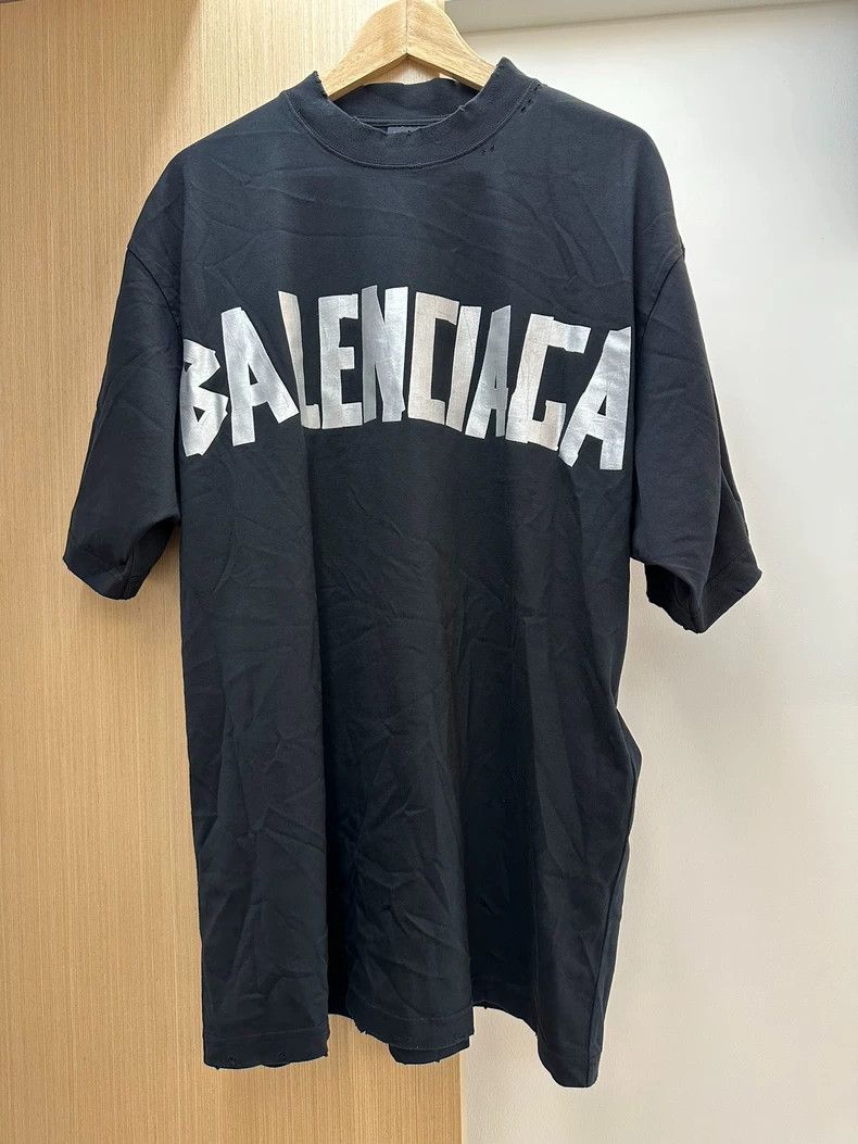 Balenciaga Balenciaga Masking Tape Logo Short Sleeve T-Shirt Size US M / EU 48-50 / 2 - 1 Thumbnail