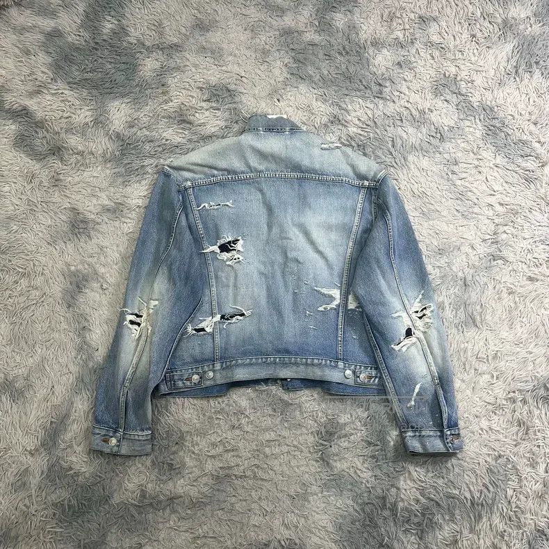 Balenciaga Balenciaga Distressed Denim Jacket Size US S / EU 44-46 / 1 - 4 Thumbnail
