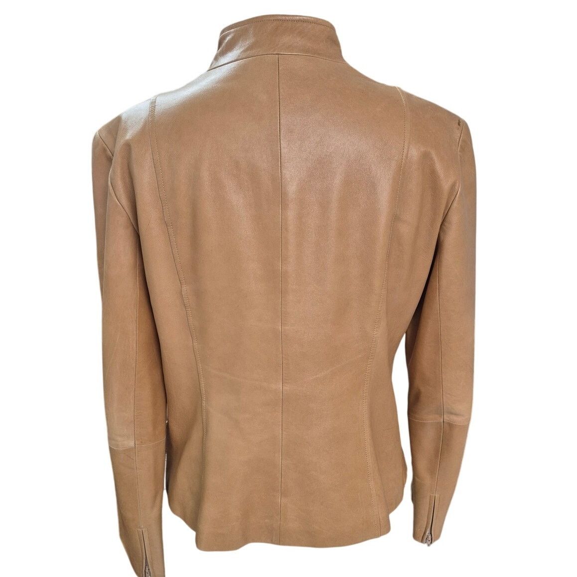 Lafayette 148 Lafayette 148 New York Lambskin Leather Jacket Camel L Size L / US 10 / IT 46 - 3 Thumbnail