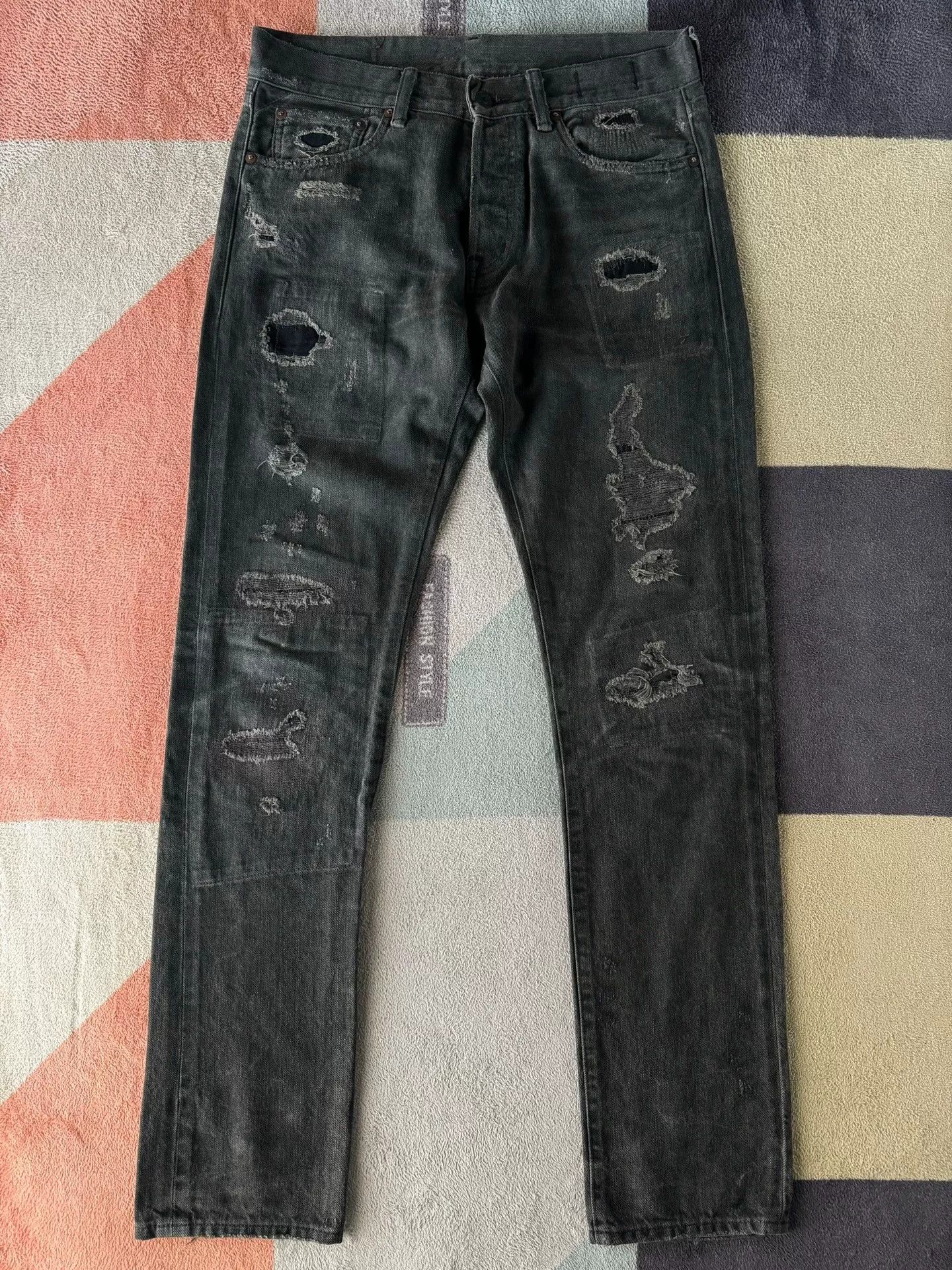 Denim & Supply Ralph Lauren Ralph Lauren Denim Supply Charcoal Patched Jeans Size US 30 / EU 46 - 1 Thumbnail