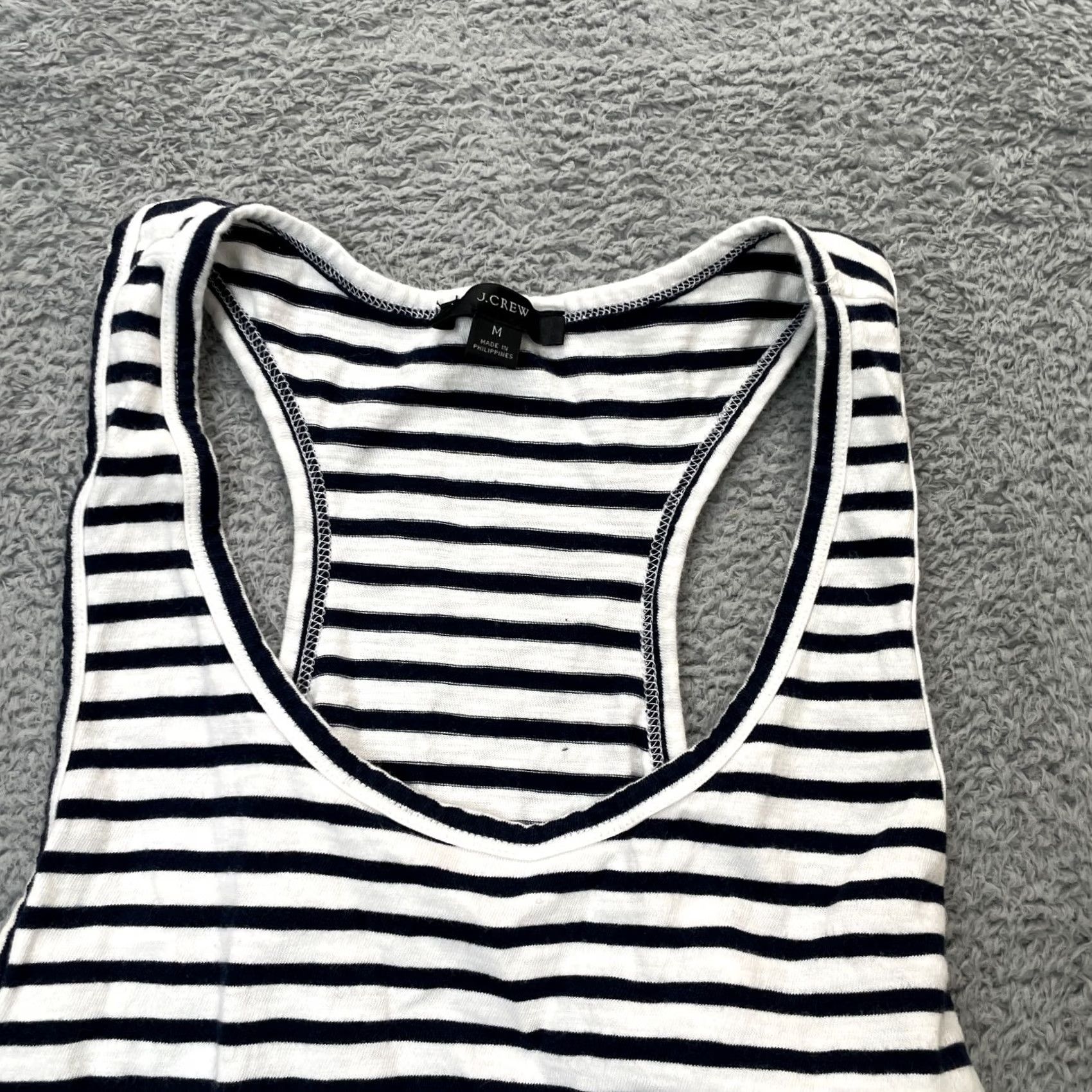 J.Crew VINTAGE J.CREW Dress Womens M White Stripe Sleeveless V-Neck Mini Swingy Casual Party/Cocktail Travel Beach Preppy 90s Mens Womens Girls Size M / US 6-8 / IT 42-44 - 6 Thumbnail