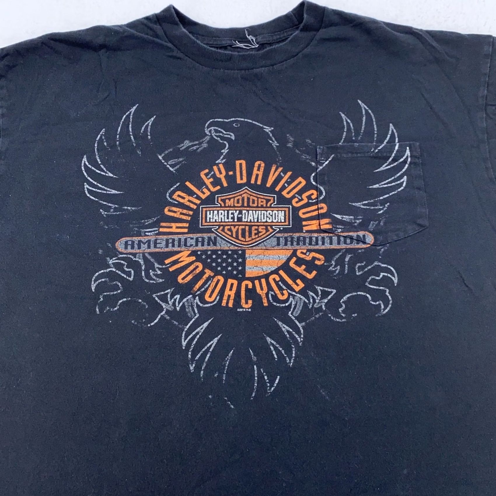 Harley Davidson Harley-Davidson Shirt Mens 2XL Black Graphic Print Pocket Crew Neck T-Shirt Biker Eagle Vintage: No Size US XXL / EU 58 / 5 - 2 Thumbnail