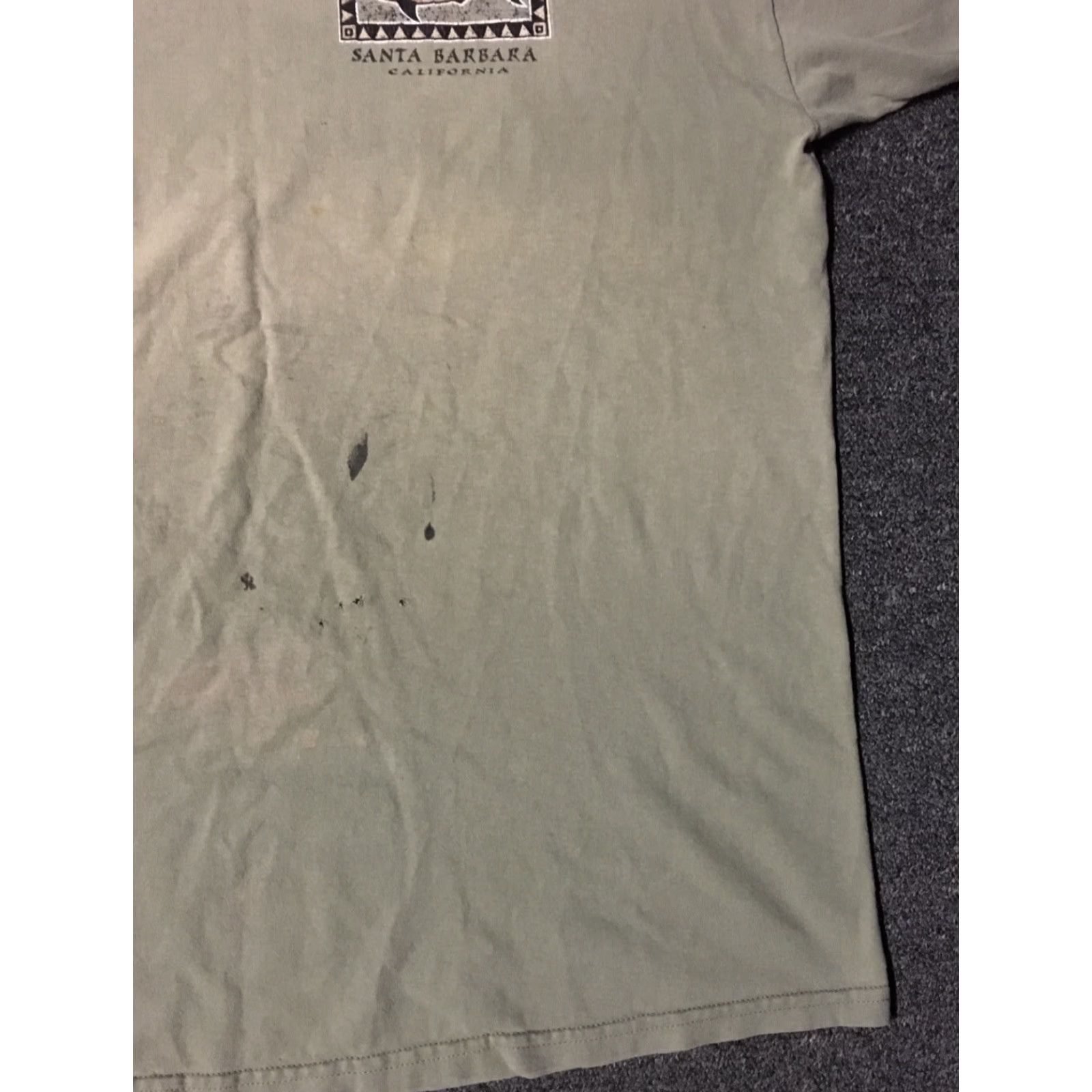 Tultex VINTAGE 90s Santa Barbara California faded distressed shirt L Tultex T-Shirt Men Short Sleeve Beige/Beige Biege? (Oops) Size US L / EU 52-54 / 3 - 6 Thumbnail