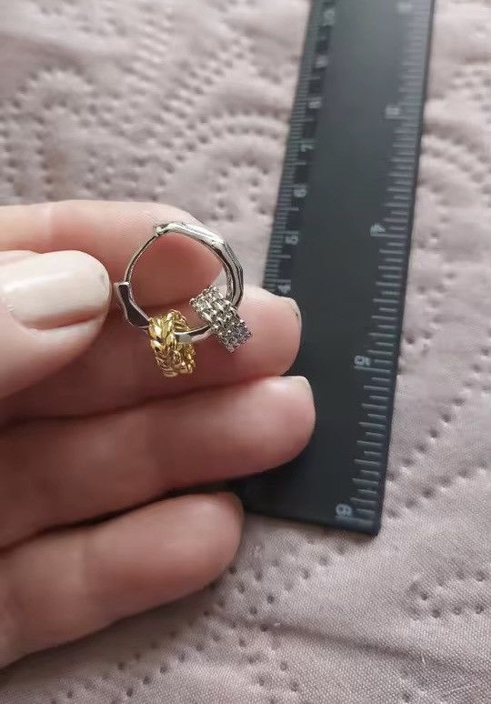 Jewelry Wheat Circles Ear Clasp Hoop Earring Size ONE SIZE - 3 Thumbnail