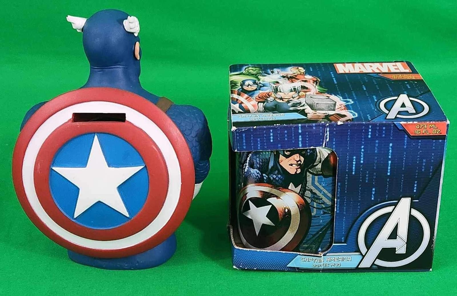Marvel Comics Captain America Avengers NEW Marvel Hasbro Coin Bank Mug Set Size ONE SIZE - 3 Thumbnail
