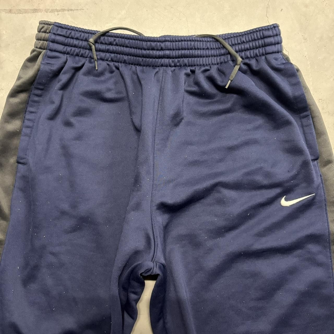 Nike Crazy Vintage Y2K/2000s Baggy Nike Navy Blue Dri-Fit Track Pants with Leg Zippers! Size US 34 / EU 50 - 4 Thumbnail
