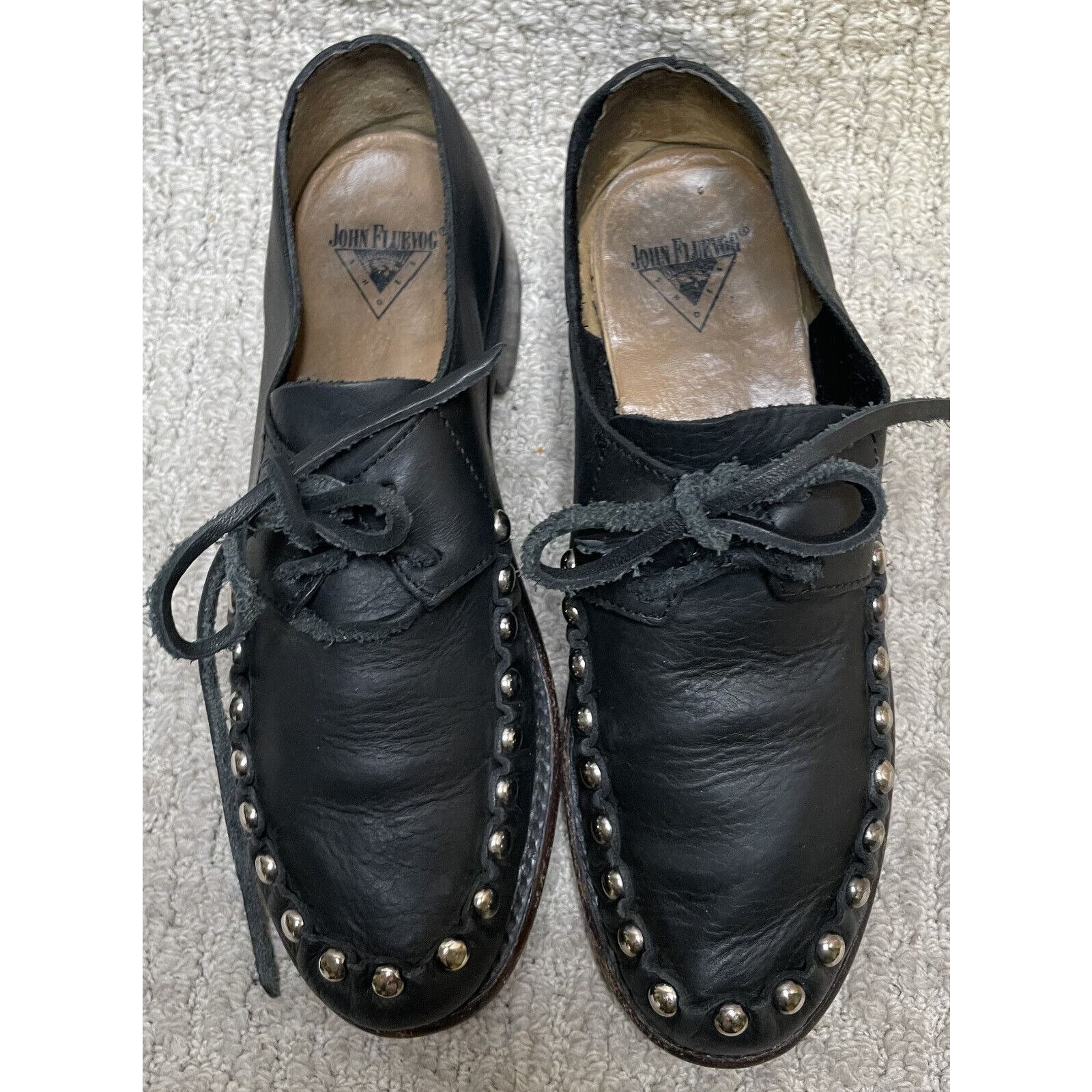 John Fluevog John Fluevog Black Leather Diotima Flats 6W Oxford Shoes Size US 6 / IT 36 - 7 Thumbnail