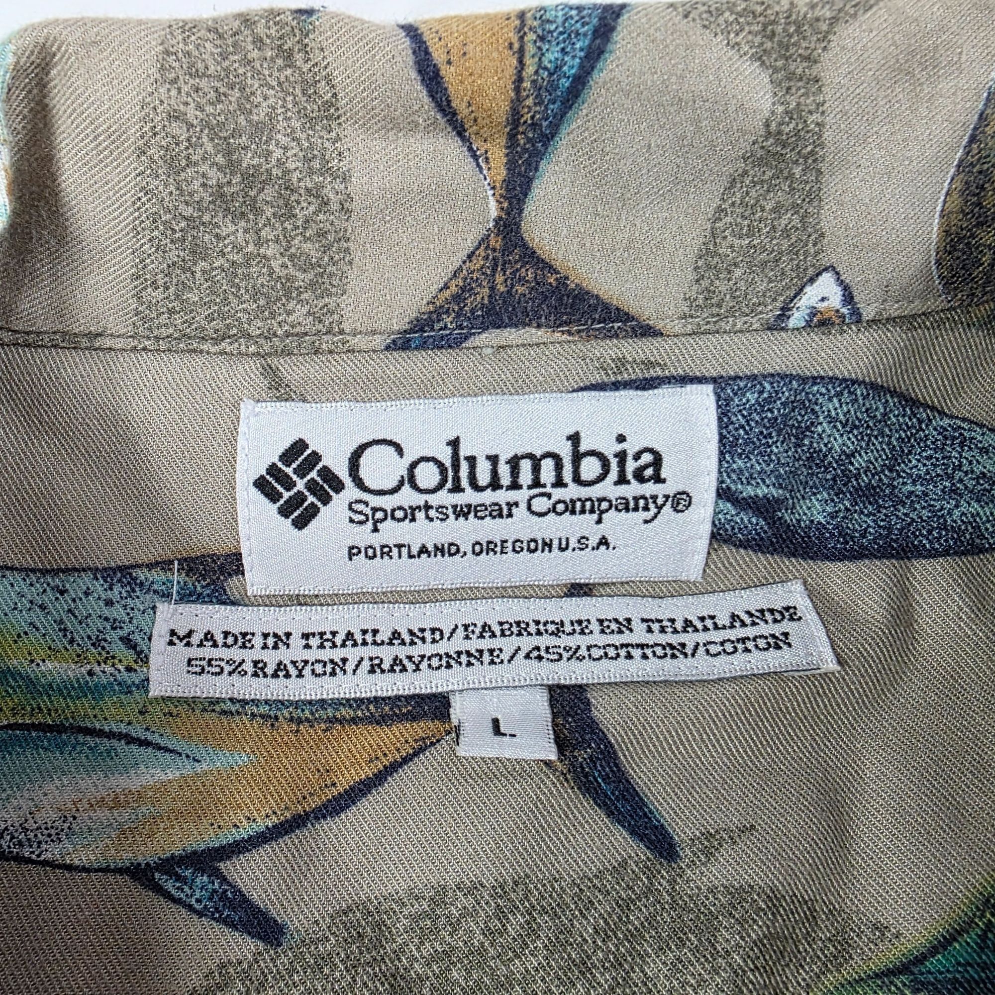 Columbia Columbia Mens Large Brown Multicolor Fish Print Short Sleeve Size US L / EU 52-54 / 3 - 4 Thumbnail