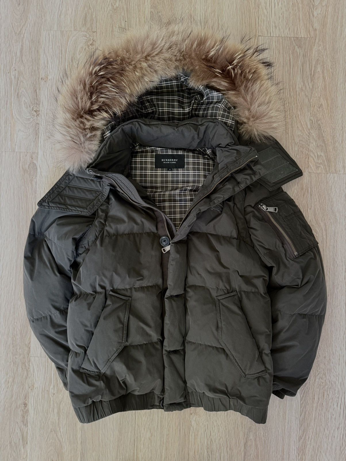 Burberry '00 Japanese Burberry Fur Puffer Jacket Size US M / EU 48-50 / 2 - 1 Thumbnail