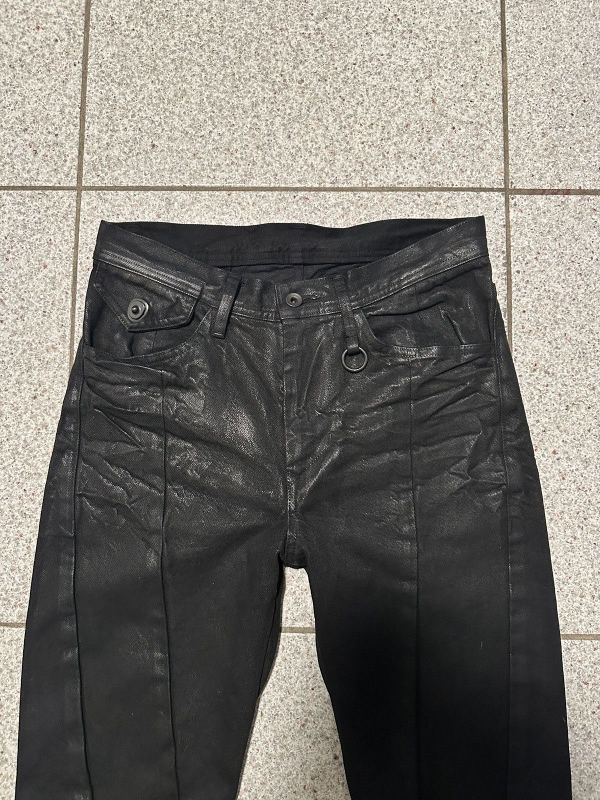 Julius Julius_7 SS25 Black Waxed Spiral Bootcut Denim Size US 30 / EU 46 - 3 Thumbnail