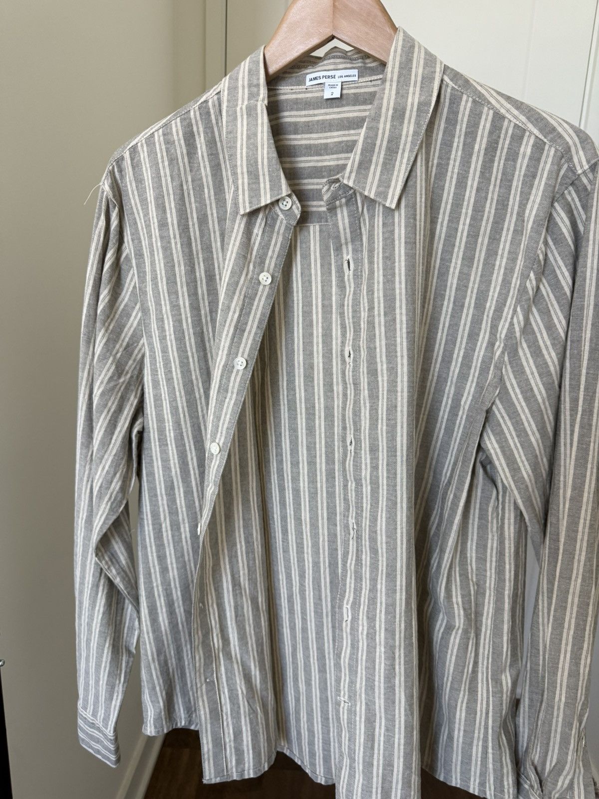James Perse James Perse Striped Classic Shirt Size US M / EU 48-50 / 2 - 6 Thumbnail