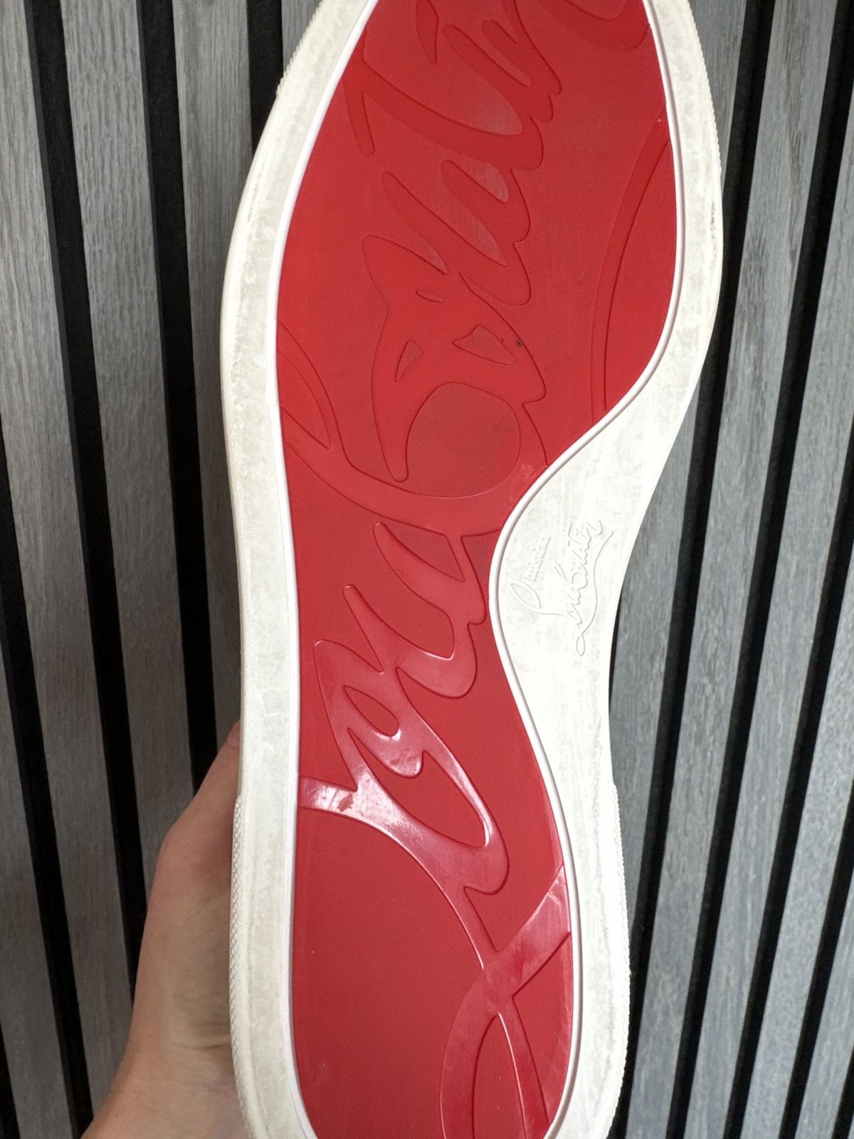 Christian Louboutin Christian Louboutin Blue & White With Red Stripe Size US 12 / EU 45 - 16 Thumbnail
