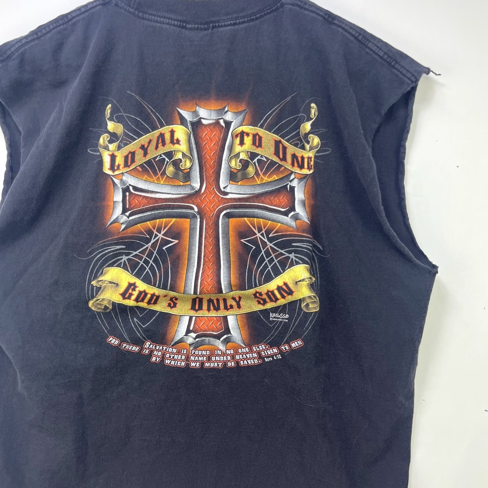 Vintage VINTAGE Y2K Cross Jesus Bible Sleeveless God Shirt XL Mens T-Shirt Black 90s Spring Summer Fall Winter Size US XL / EU 56 / 4 - 2 Thumbnail