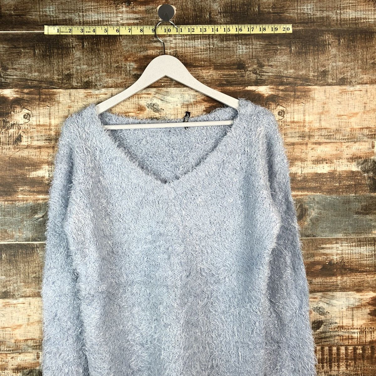 Homespun Knitwear × Japanese Brand DLL Double Focus Blue shaggy fur mohair Knitwear #C054 Size US L / EU 52-54 / 3 - 2 Thumbnail