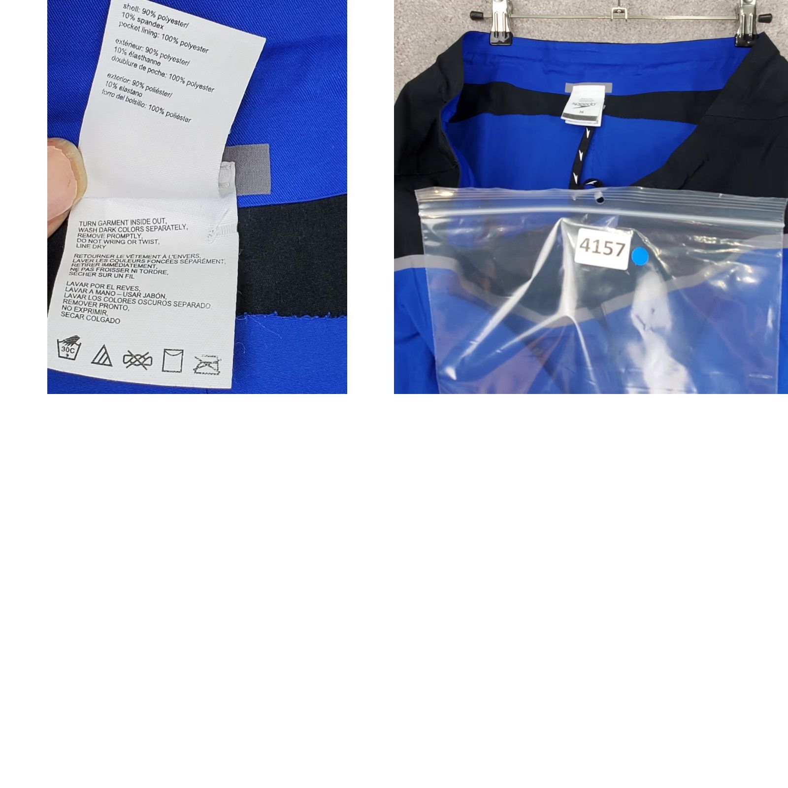 Speedo Speedo Shorts Men 36 Blue Black Polyester Stretch Lace-Up Boardshorts Pockets Size US 36 / EU 52 - 8 Thumbnail