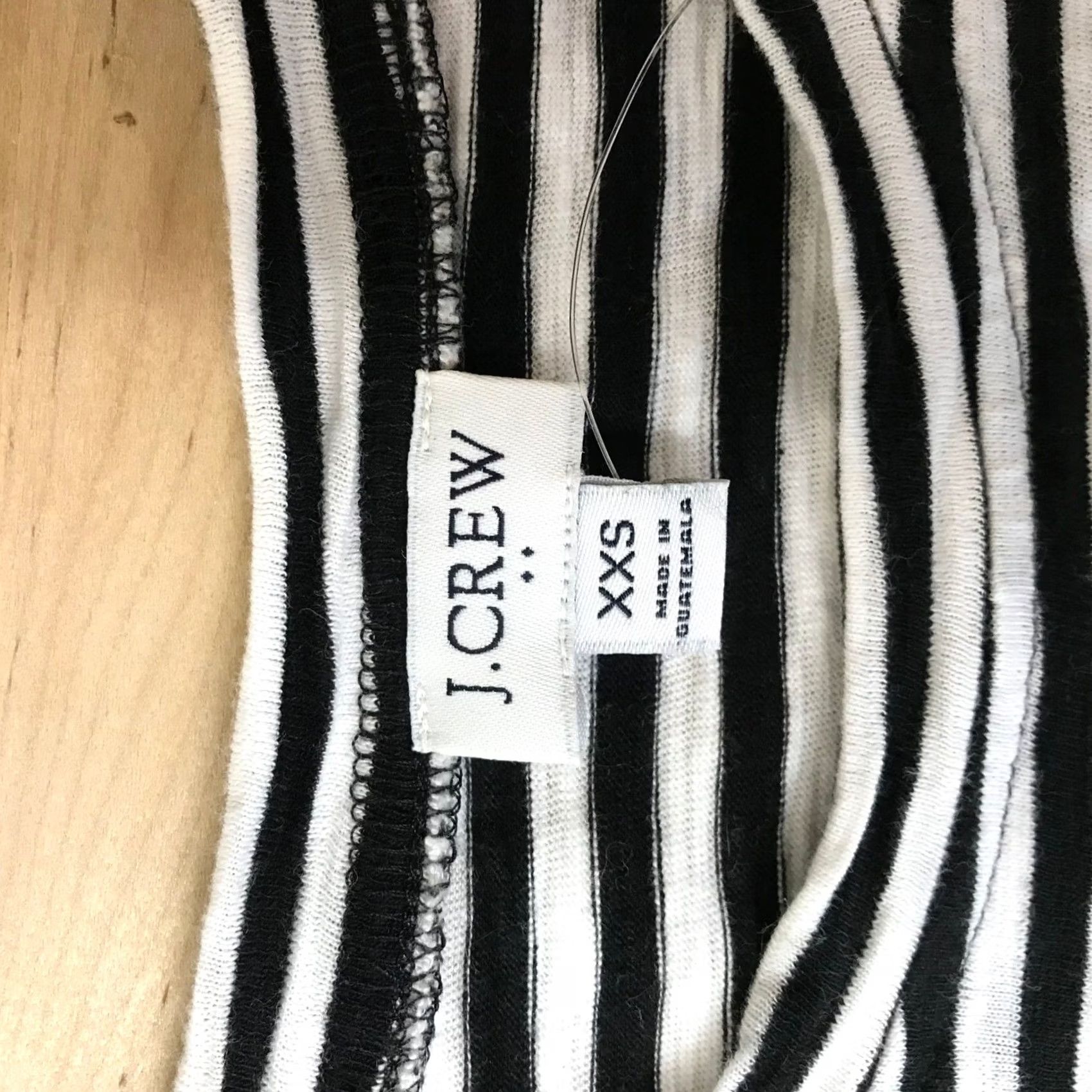 J.Crew J. Crew Striped Knit T Shirt Dress Tie Waist Short Sleeve Black White XXS Womens Size XXS / US 00 / IT 34 - 7 Thumbnail