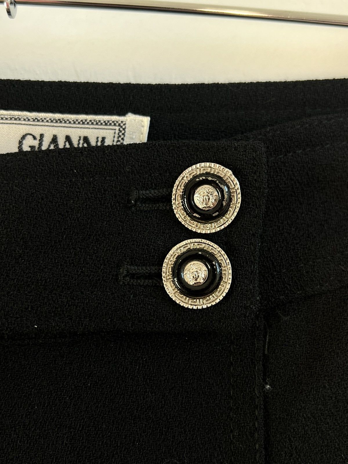Versace Vintage Gianni Versace Wool Trousers Logo Button Detail Size 28" / US 6 / IT 42 - 7 Thumbnail