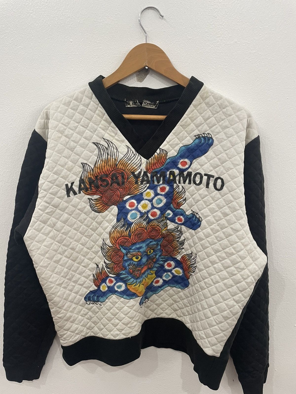 Kansai Yamamoto VINTAGE KANSAI YAMAMOTO DRAGON PRINTED QUILTED PULLOVER Size US M / EU 48-50 / 2 - 2 Thumbnail