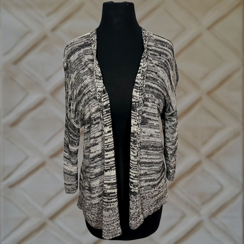 Eileen Fisher Eileen Fisher Womens S Open Front Cardigan Sweater Organic Linen Knit Black Size S / US 4 / IT 40 - 1 Thumbnail