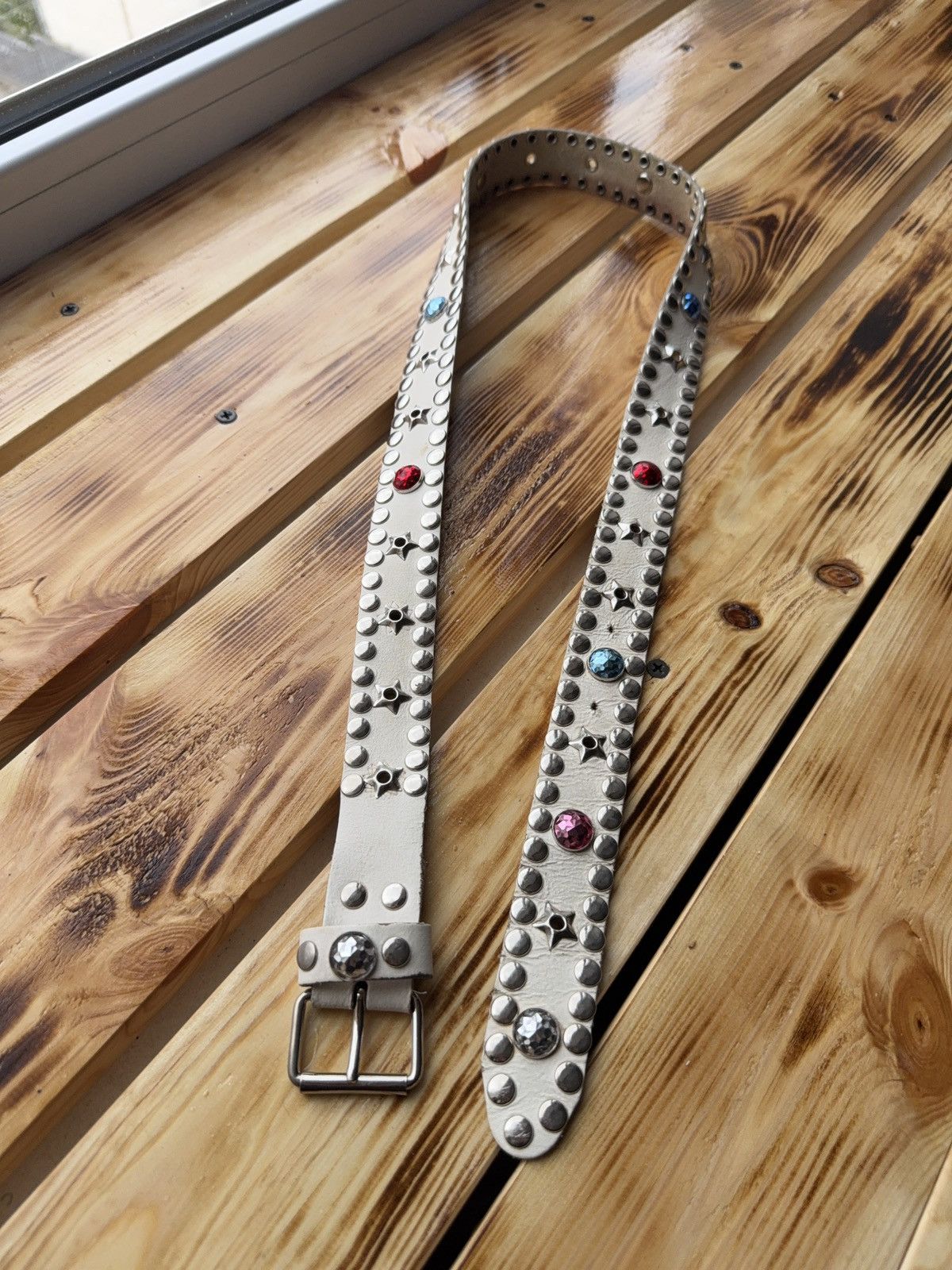 If Six Was Nine Vintage Japanese Studded Leather Punk Emo Rock Goth Y2K belt Size ONE SIZE - 2 Thumbnail