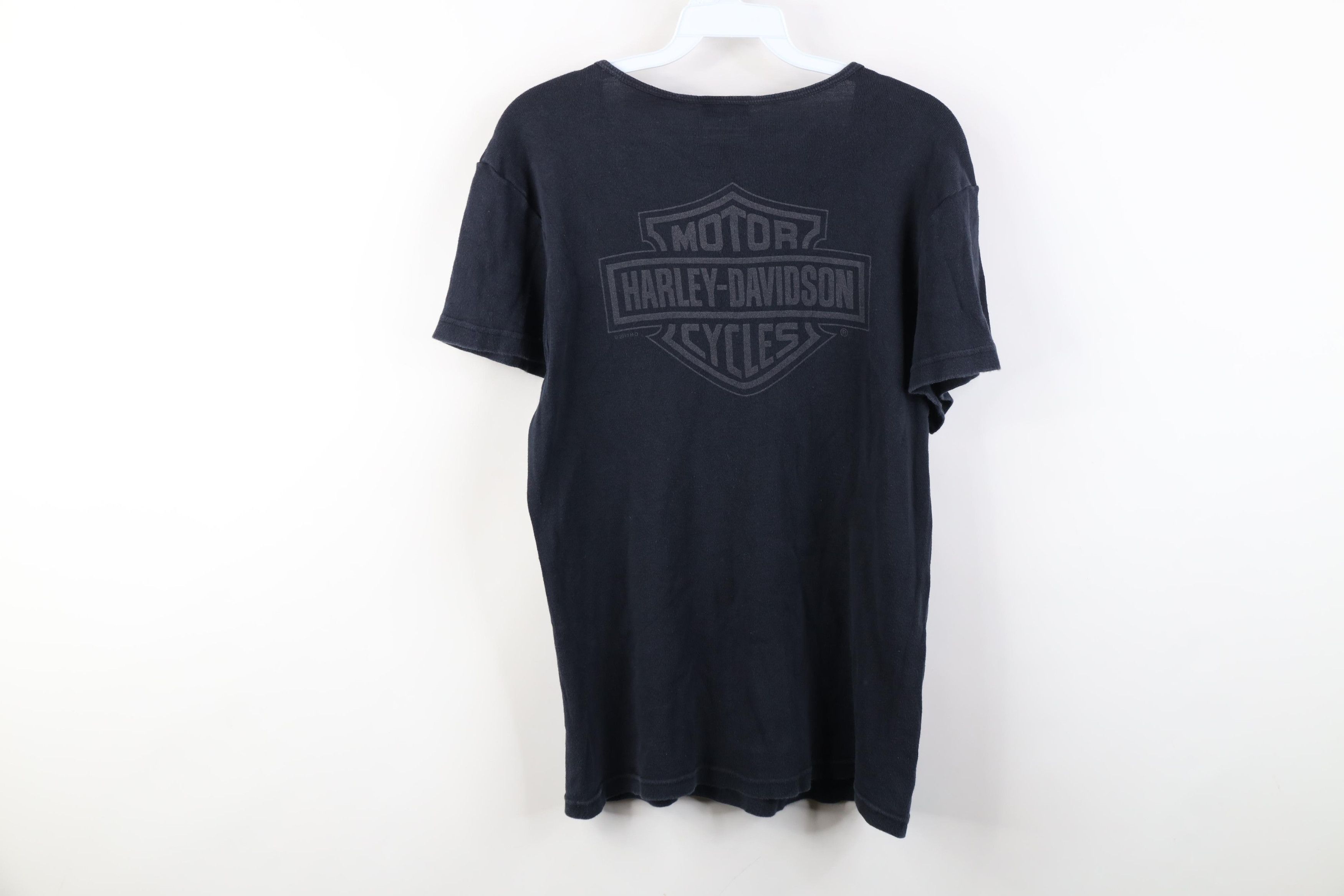 Harley Davidson Vintage Y2K Harley Davidson Thermal Ribbed Knit T-Shirt USA Size XL / US 12-14 / IT 48-50 - 12 Thumbnail