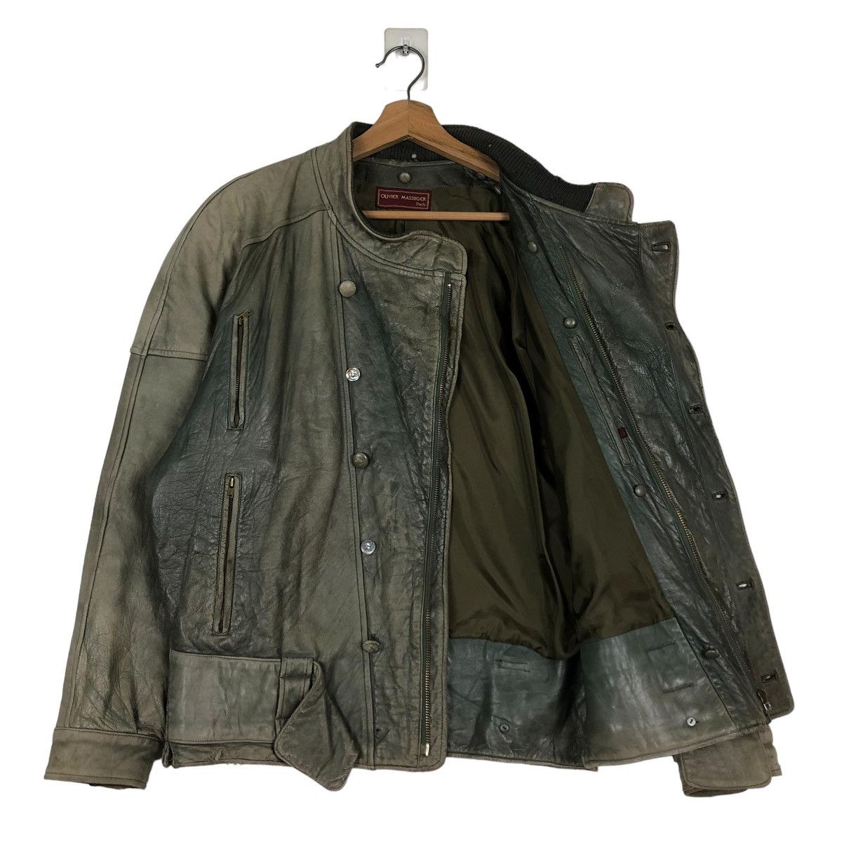 Japanese Brand 🔥VINTAGE BIKER LEATHER JACKET OLIVIER MASSUGER ISSEY MIYAKE Size US L / EU 52-54 / 3 - 11 Thumbnail