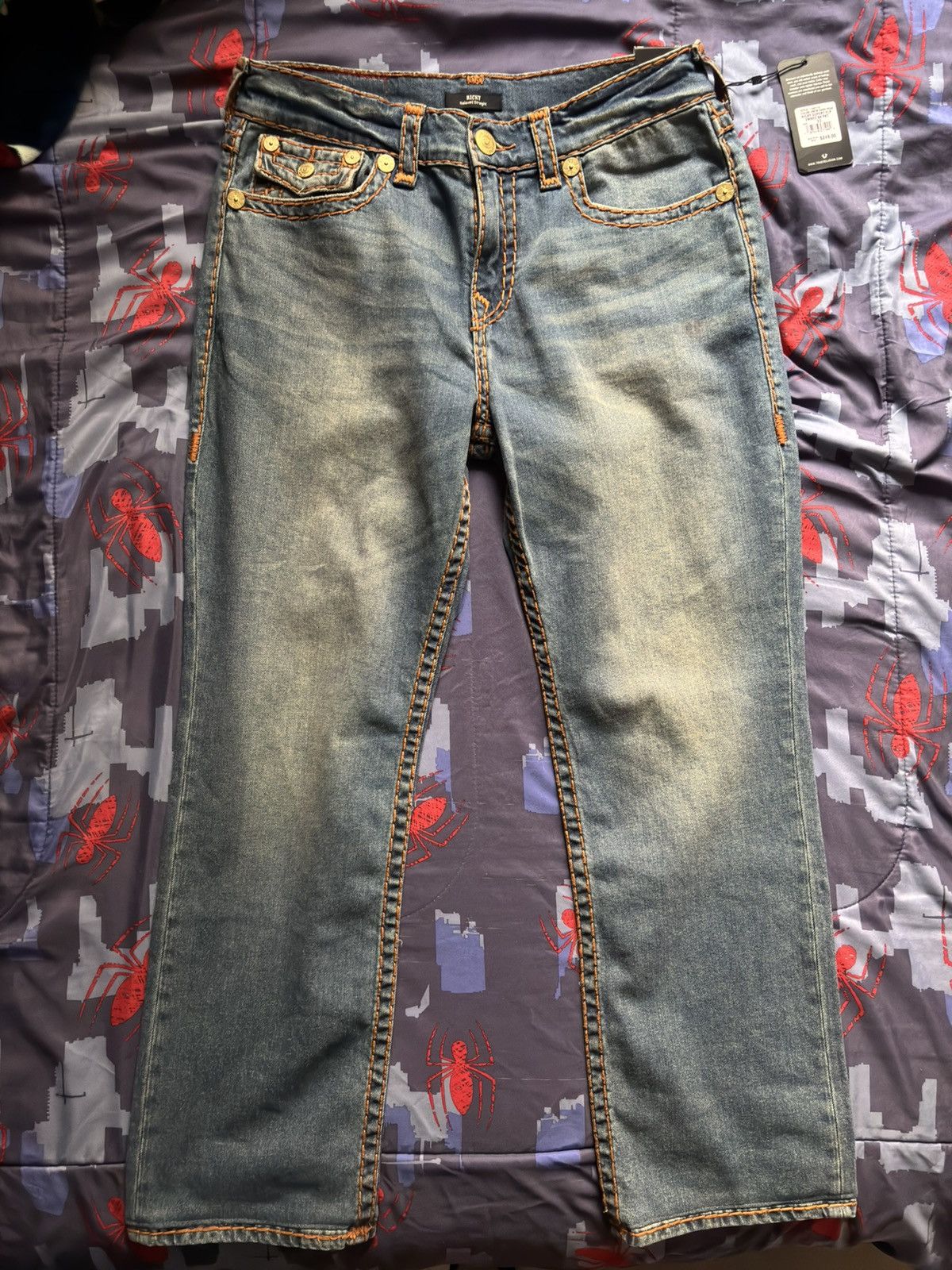 True Religion True Religion Ricky Super Flap Embro Bk Pkt Size US 33 - 1 Thumbnail