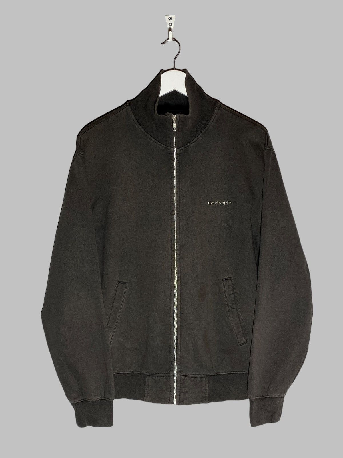 Carhartt 🔥 00s CARHARTT VINTAGE FADED BLACK ZIP SWEATSHIRT WORKWEAR Size US L / EU 52-54 / 3 - 1 Thumbnail