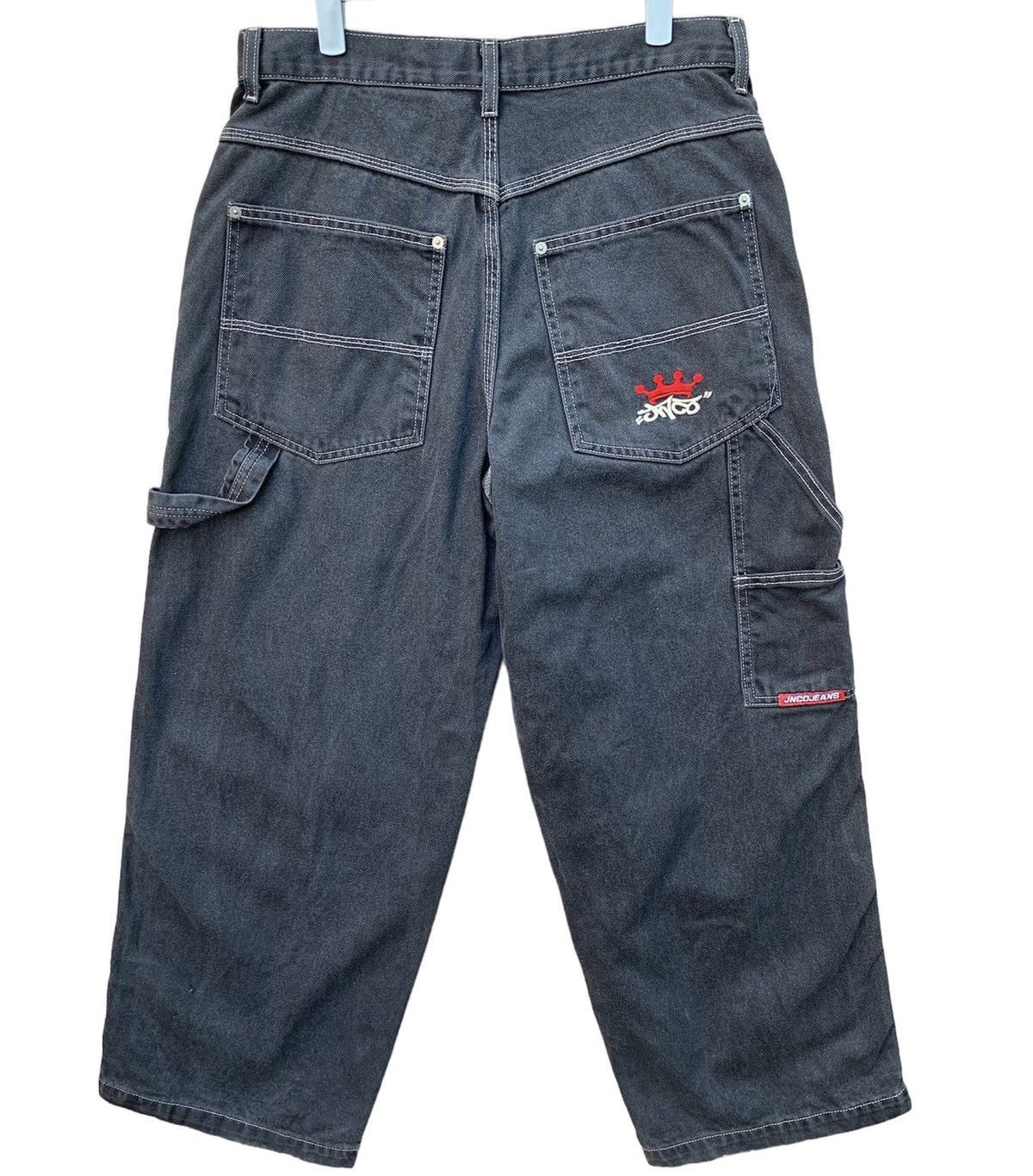 JNCO Rare!! JNCO JEANS Baggy Carpenter Crown Embroidered Denim Size US 31 - 3 Thumbnail
