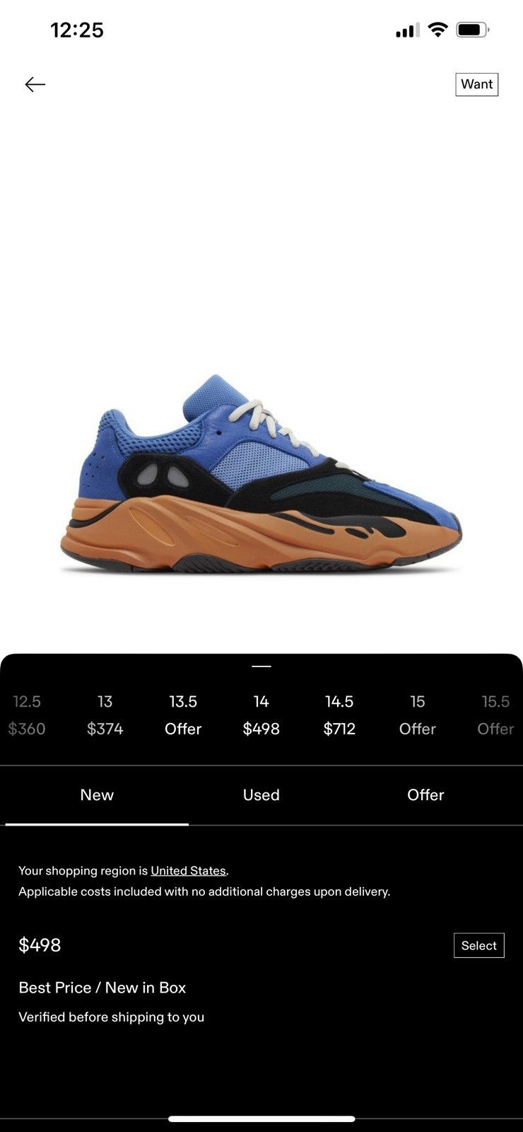 Adidas × Yeezy Yeezy Boost 700 “Bright Blue” Size US 14 / EU 47 - 9 Thumbnail