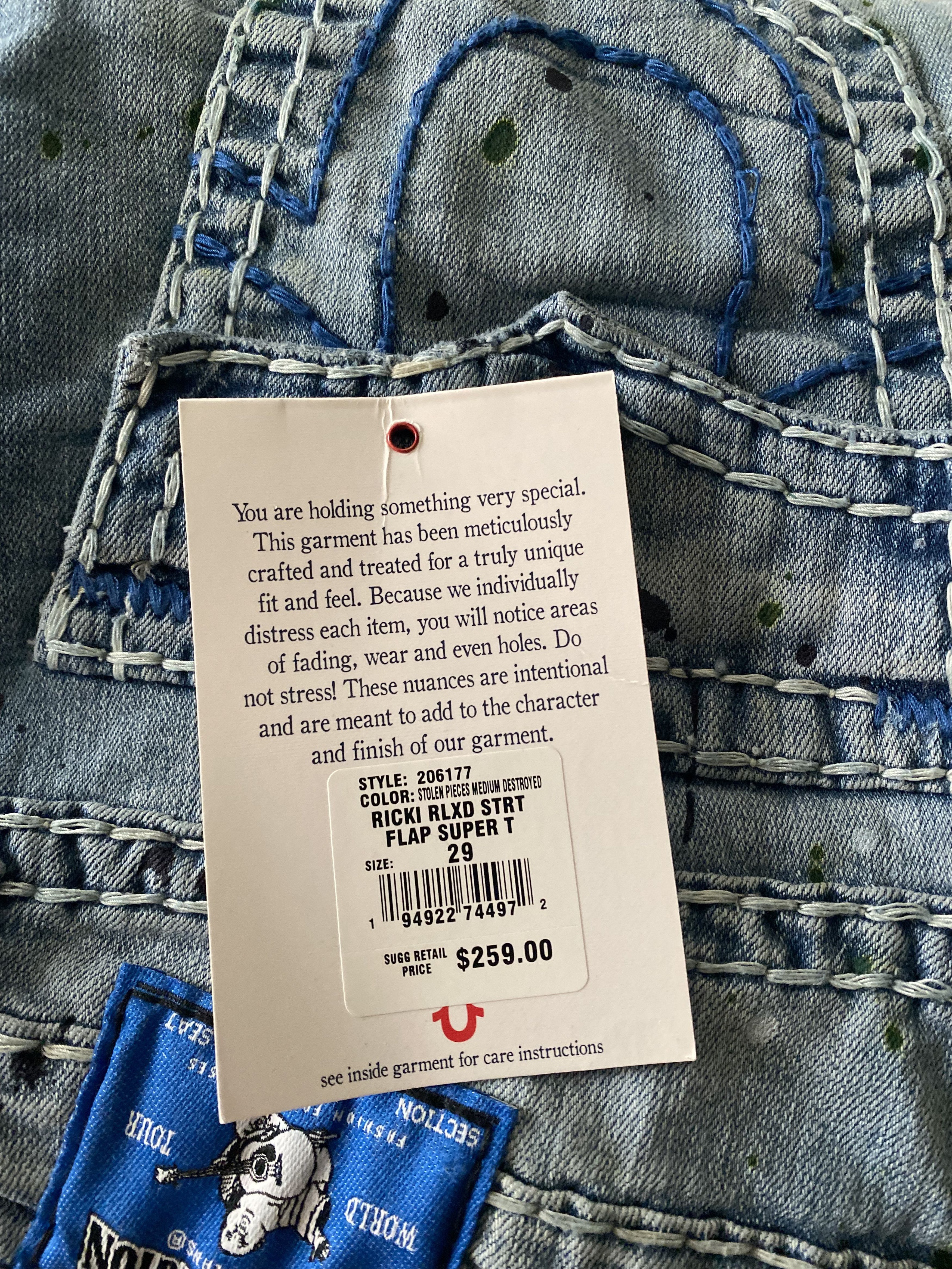 True Religion Ricki relaxed straight ($📦 on depop) Size 29" - 3 Thumbnail