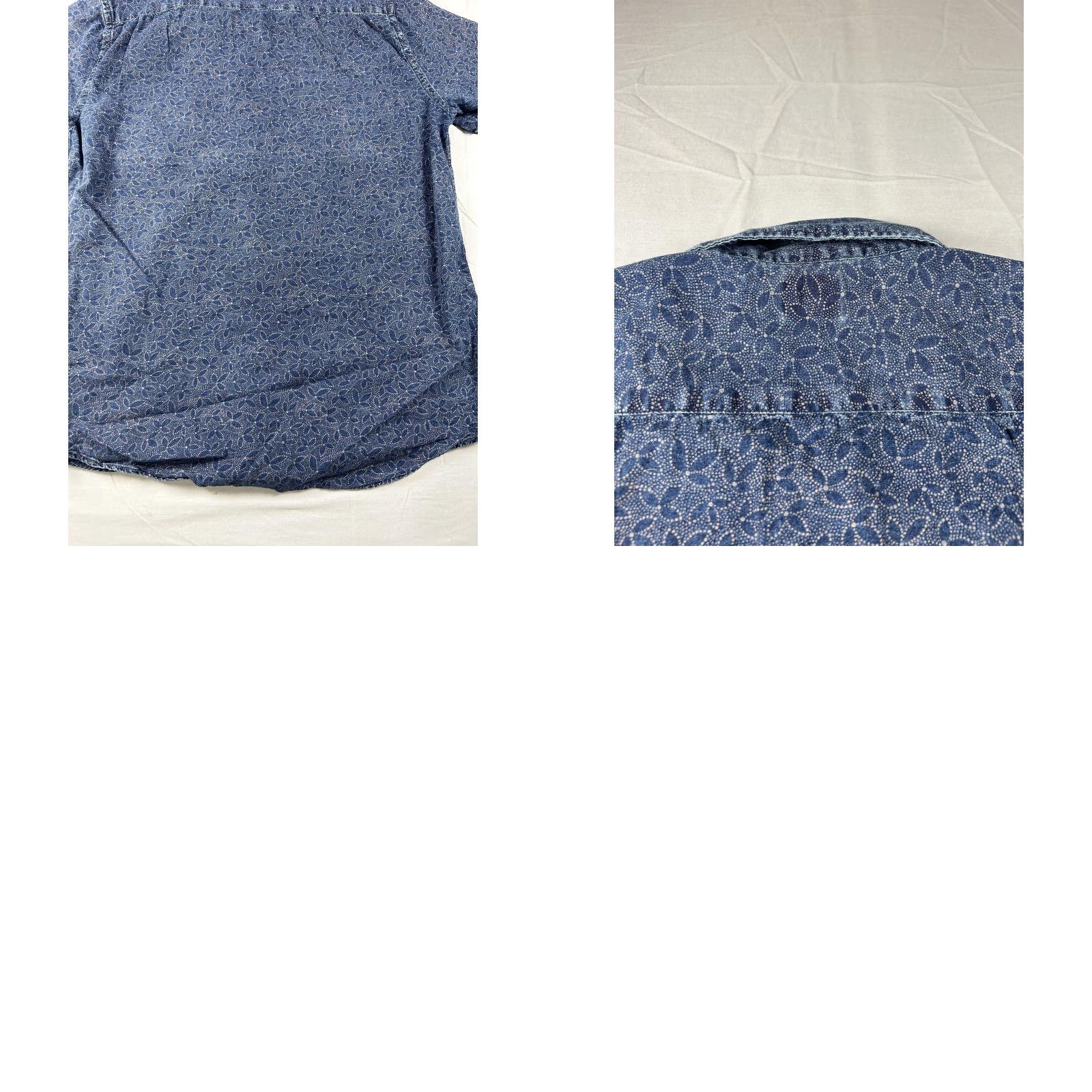 Faherty Faherty Shirt Mens Medium Blue Chambray Floral Button-Down Short Sleeve Hawaiian Size US M / EU 48-50 / 2 - 8 Thumbnail