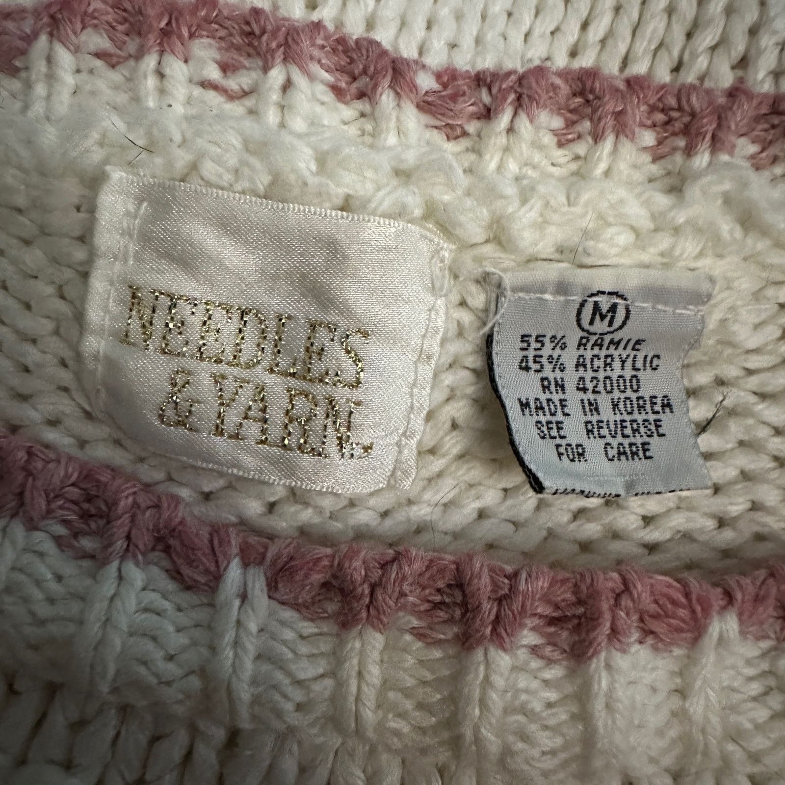 Vintage Vintage 80s Handknitted Crochet Needlepoint Pullover Sweater Size M / US 6-8 / IT 42-44 - 9 Thumbnail