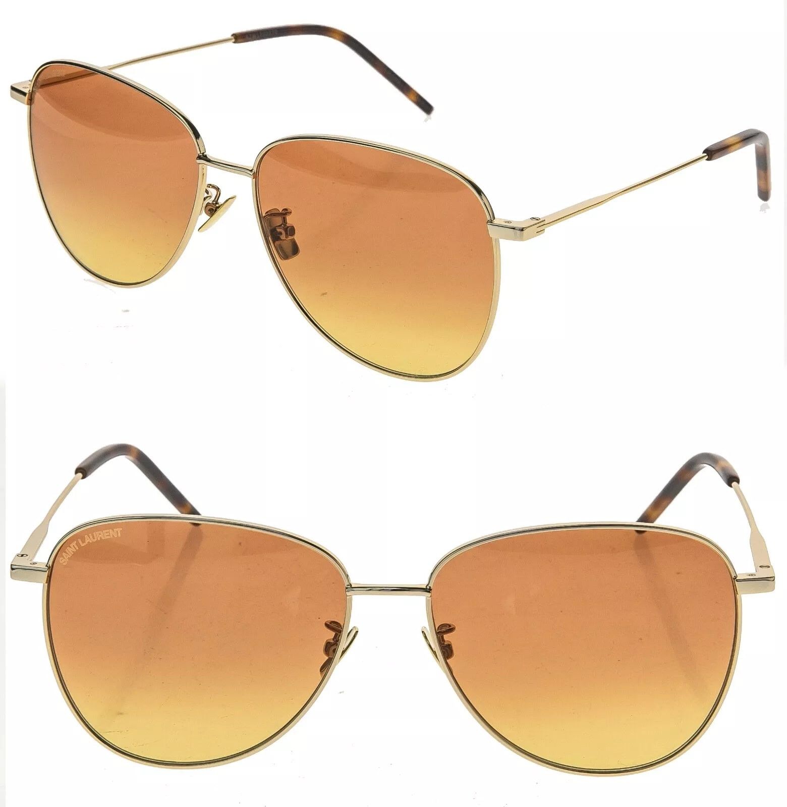 Yves Saint Laurent SAINT LAURENT SL 328 Gold Aviator Metal Sunglasses SL328 008 Size ONE SIZE - 1 Thumbnail