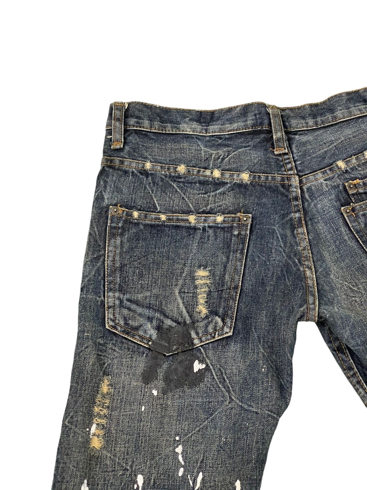 Japanese Brand Flare Jeans Glad News Distress Paint Splash Low Rise 7🟦4 Size US 32 / EU 48 - 19 Thumbnail