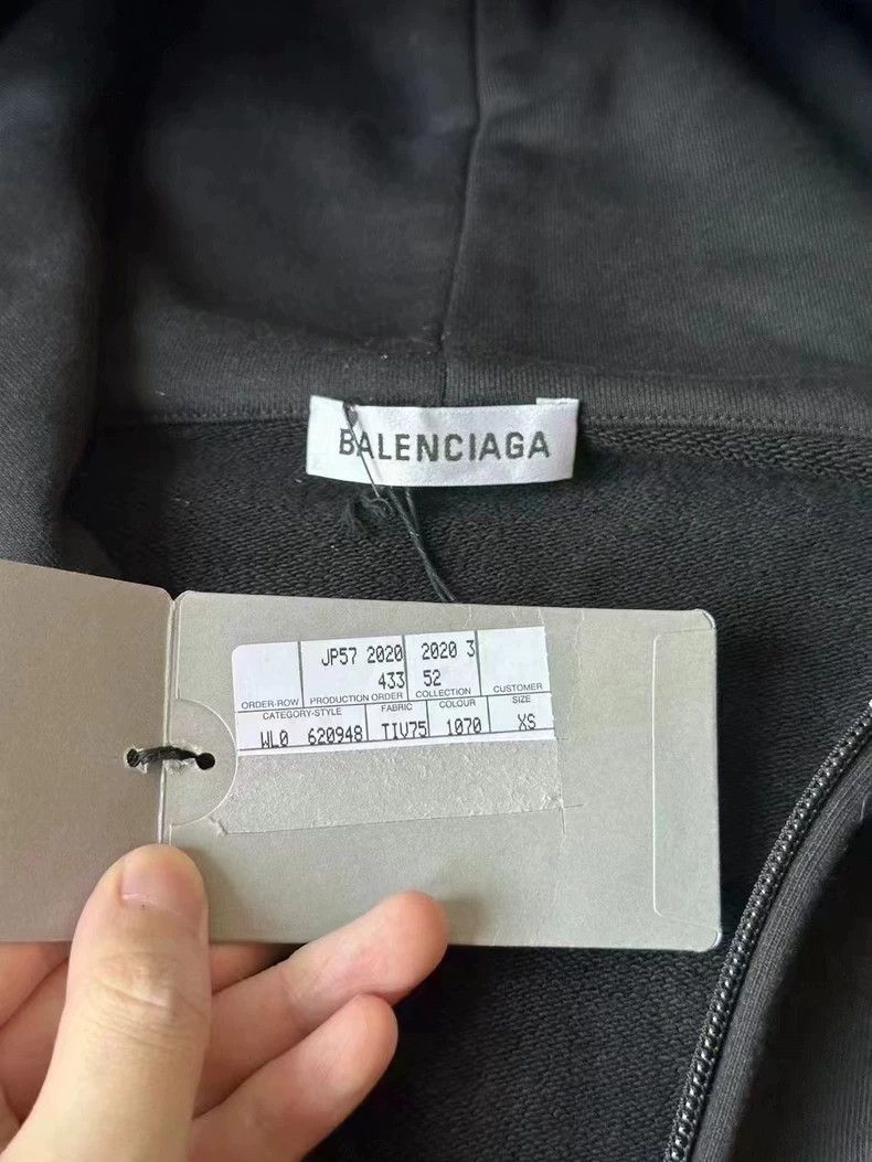 Balenciaga Balenciaga Black crew zip-up hooded jacket 2502-Nextarrow Size US XS / EU 42 / 0 - 3 Thumbnail