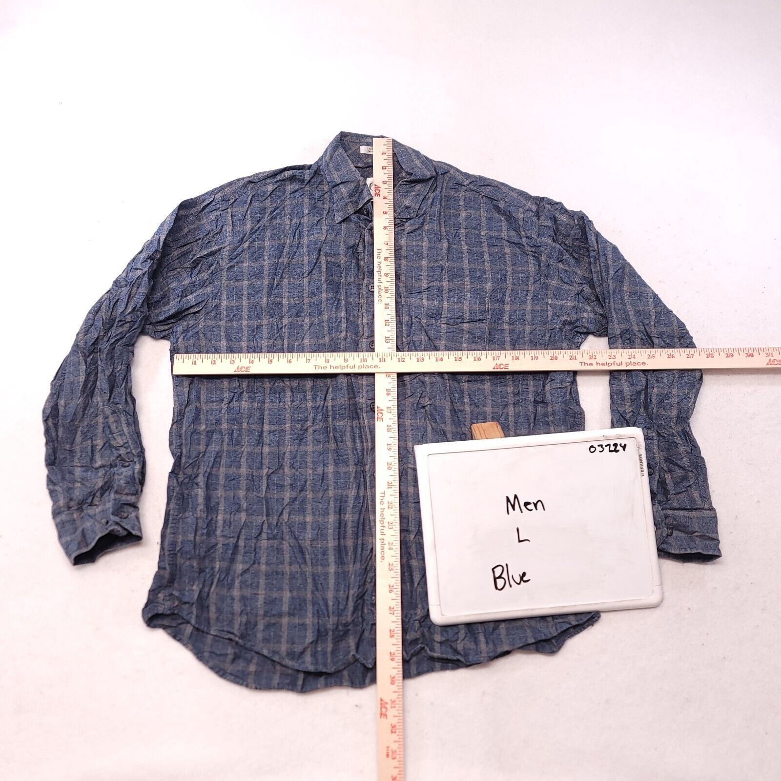 Geoffrey Beene Geofferey Beene Tartan Flannel Shirt Mens Size Large L Blue Size US L / EU 52-54 / 3 - 6 Thumbnail