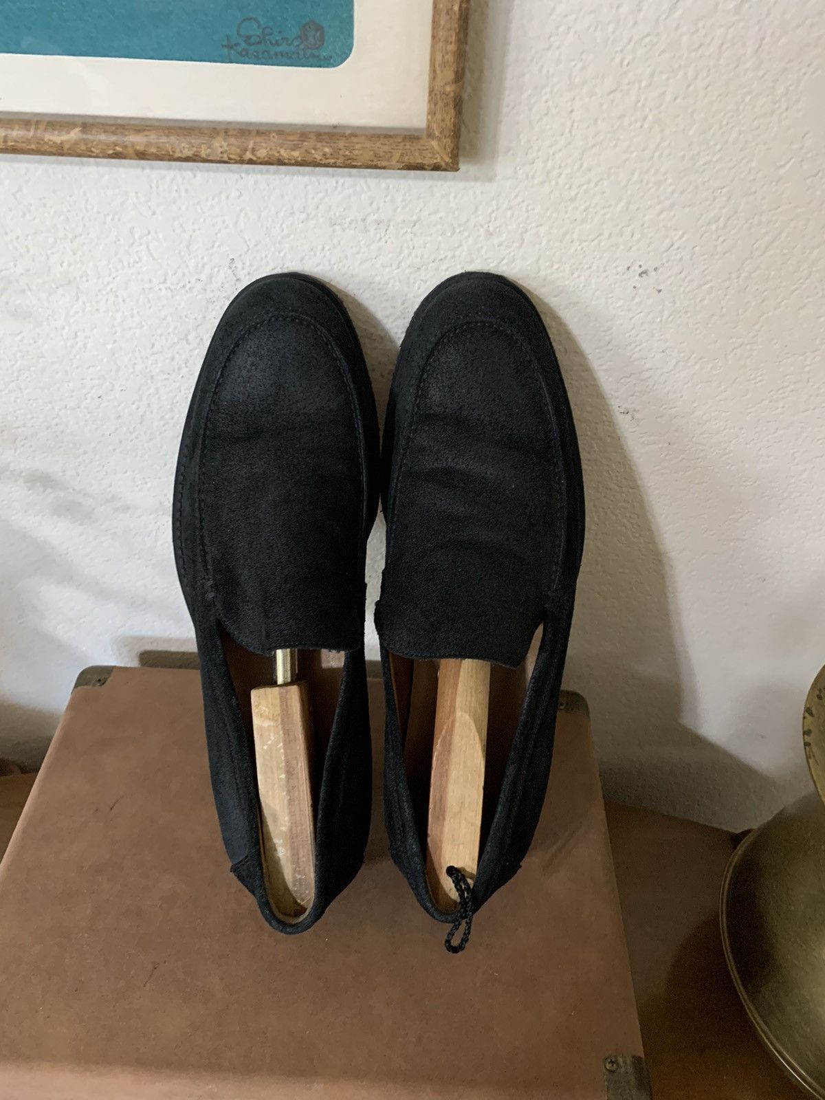 John Varvatos Brushed Suede Dress slip ons Size US 12 / EU 45 - 6 Thumbnail