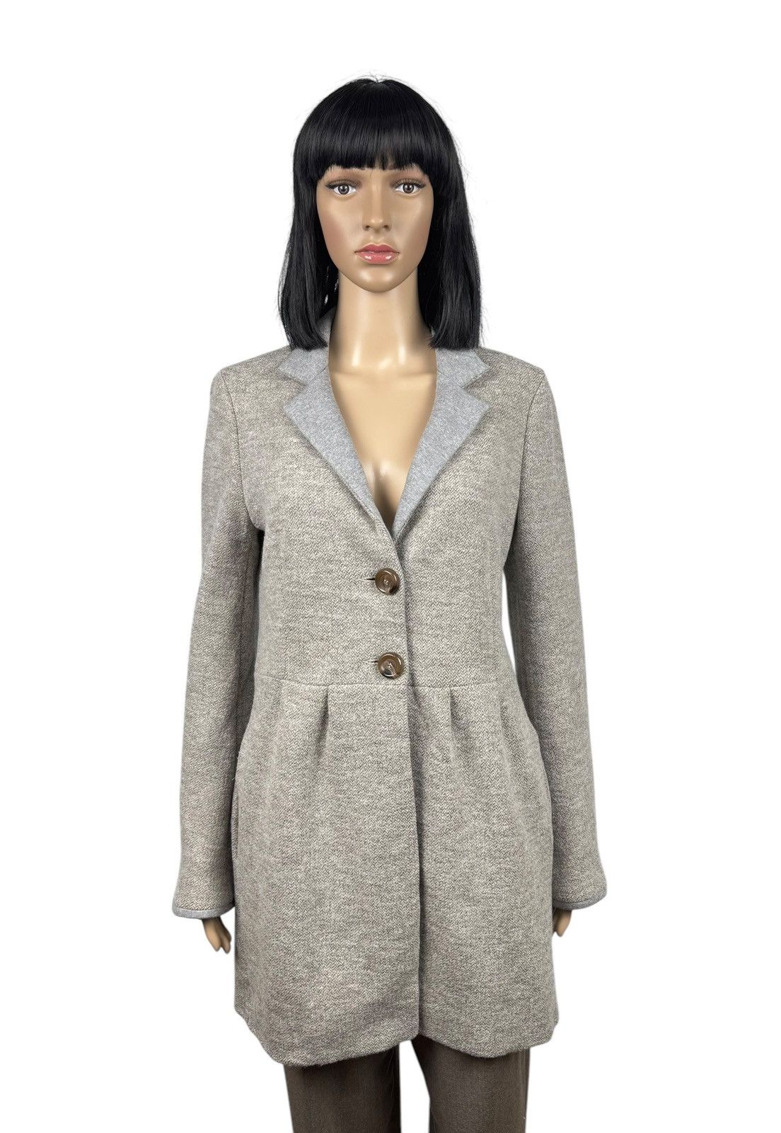 Fabiana Filippi Fabiana Filippi Lana Merino Wool Herringbone Coat size M Size M / US 6-8 / IT 42-44 - 1 Thumbnail