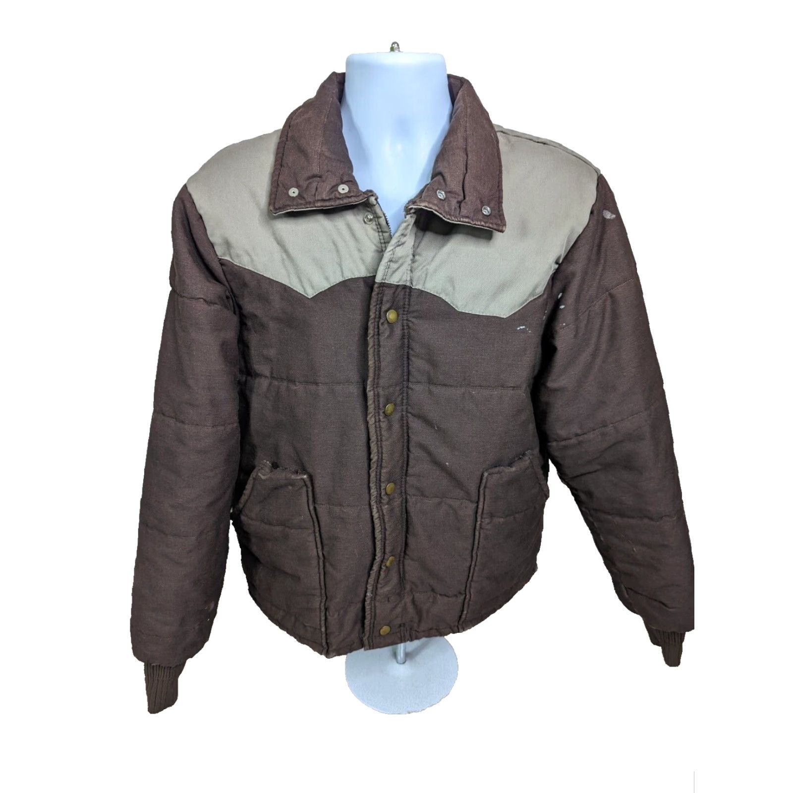 YOKE VINTAGE Unitog Work Bomber Quilted Jacket Large Brown Coat USA Size US L / EU 52-54 / 3 - 2 Thumbnail