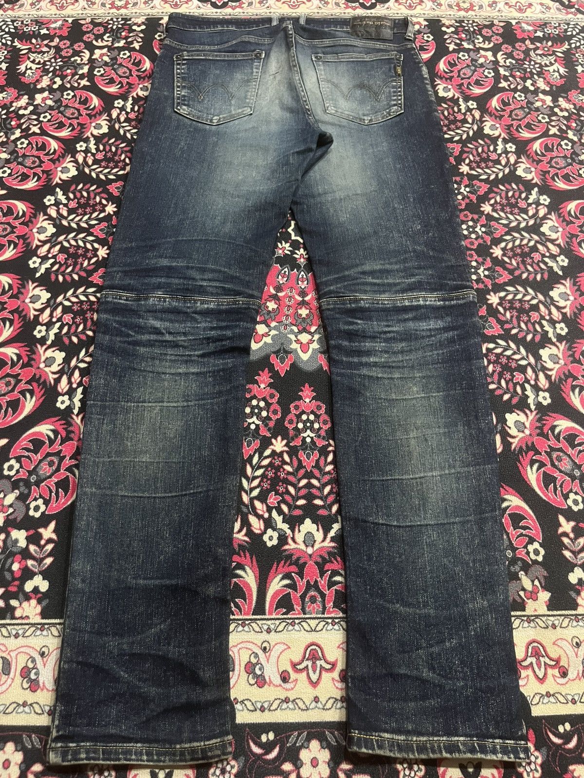 Balmain Vintage Japanese Brand Edwin Pure Dark Blue Wash Biker Jeans Size US 32 / EU 48 - 2 Thumbnail