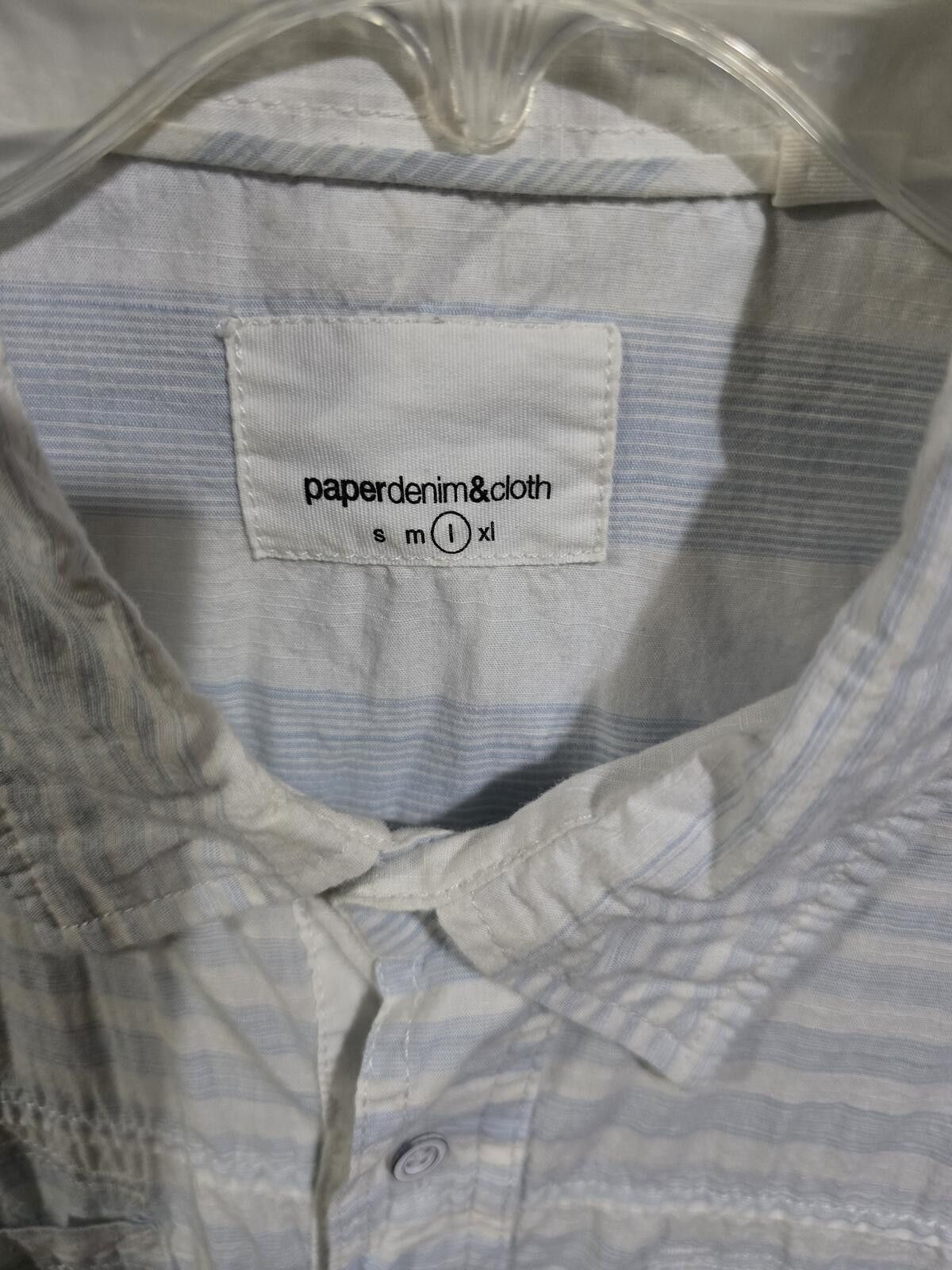 Other Paperdenim&Cloth Blue & White Striped Button Down Shirt Size US L / EU 52-54 / 3 - 4 Thumbnail
