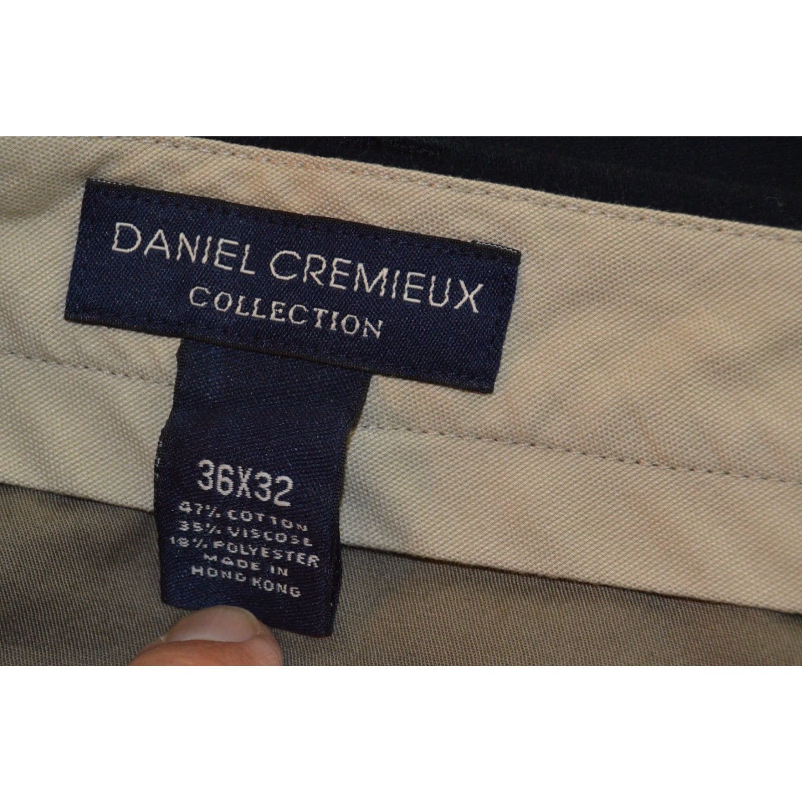Cremieux Daniel Cremieux Chino Pants Men 36x32 Black Cotton Blend Flannel Button Zip Pockets Relaxed Straight — Vintage No Size US 36 / EU 52 - 5 Thumbnail