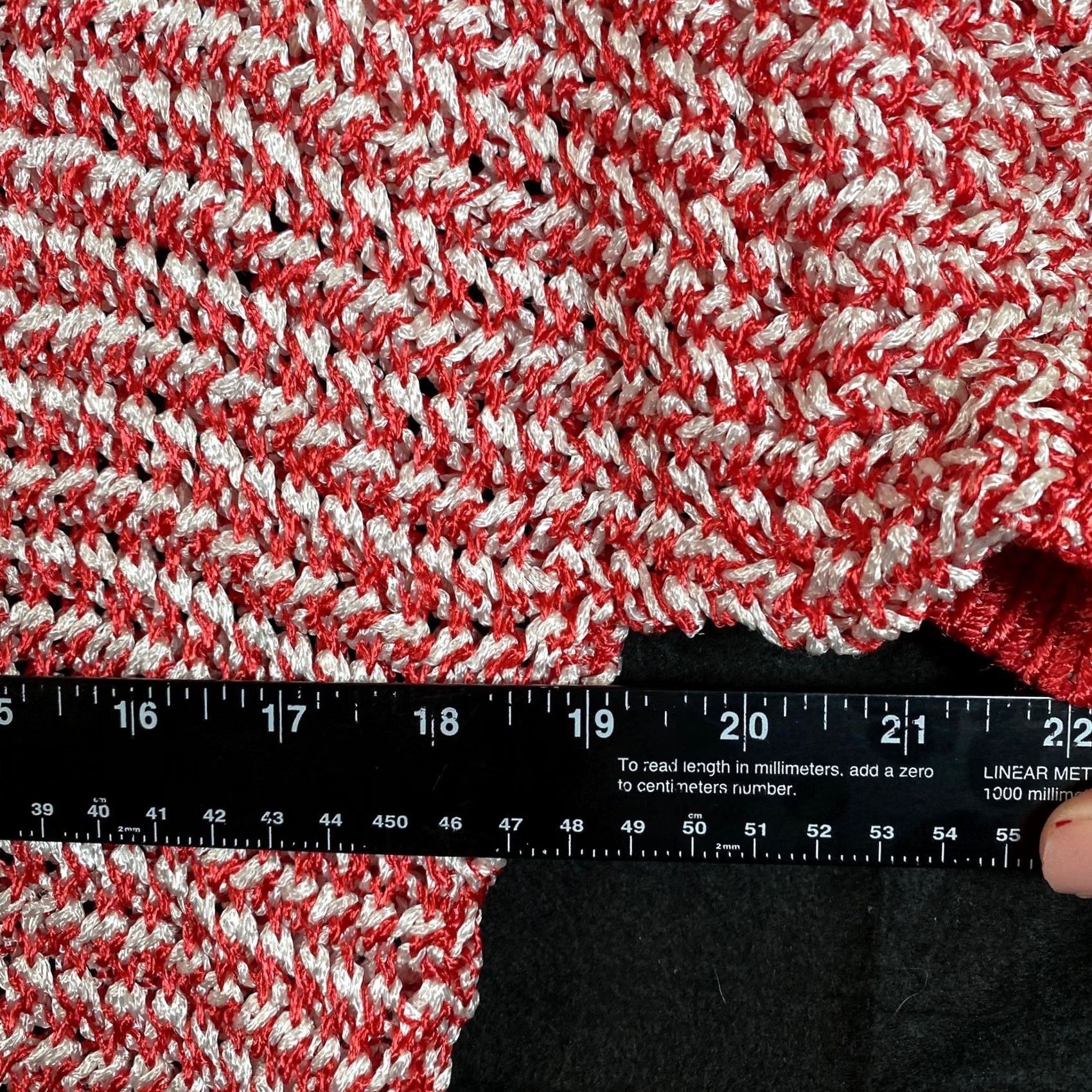 Vintage Chicos Womens Sweater Red White Pullover Open-Knit Short Sleeve Round Neck 2 (L) Size L / US 10 / IT 46 - 7 Thumbnail