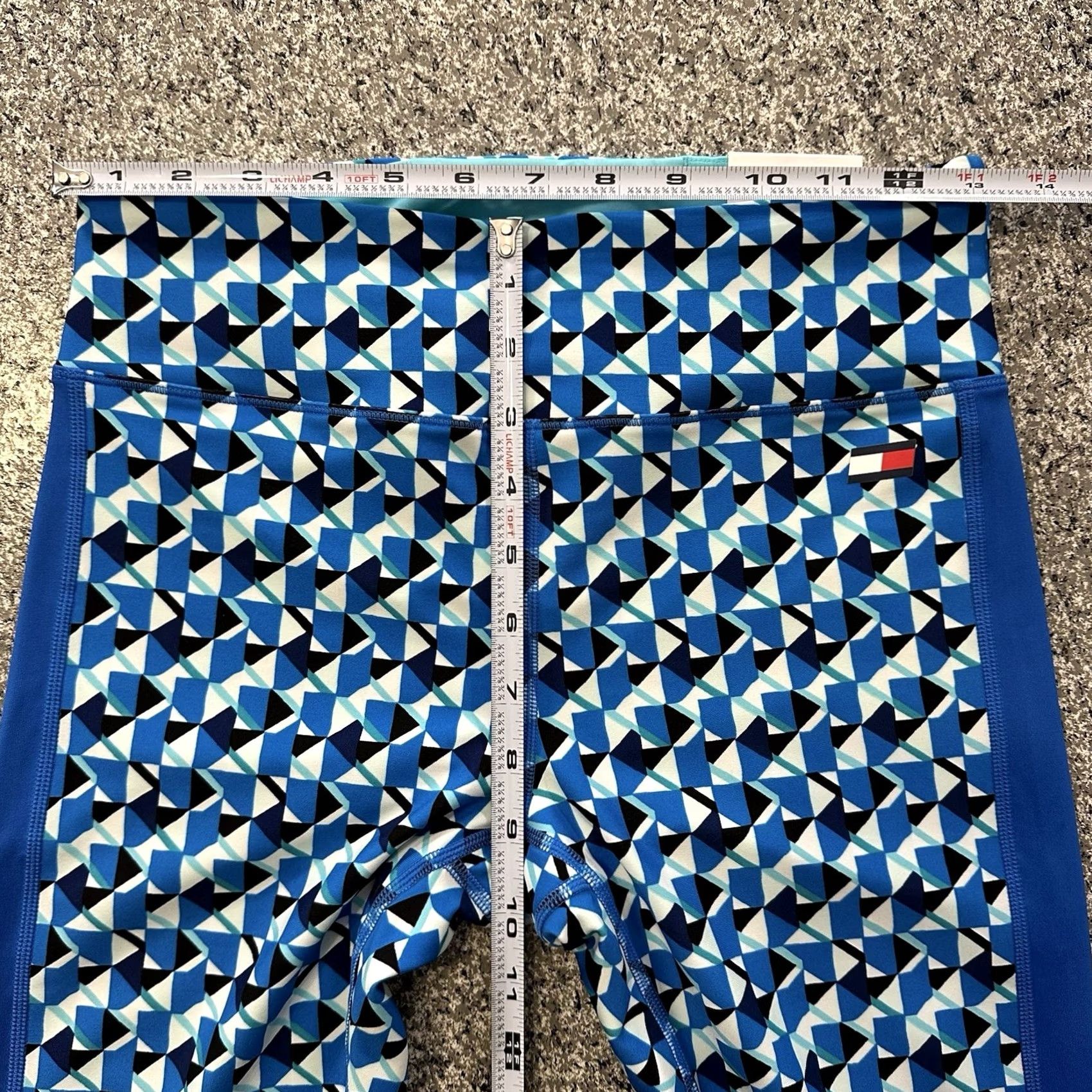 Tommy Hilfiger Tommy Hilfiger Sport Leggings Womens S High Rise Full Tight Gym Training Pilates Geometric Blue 27 in Ankle Stretch Size 28" / US 6 / IT 42 - 7 Thumbnail