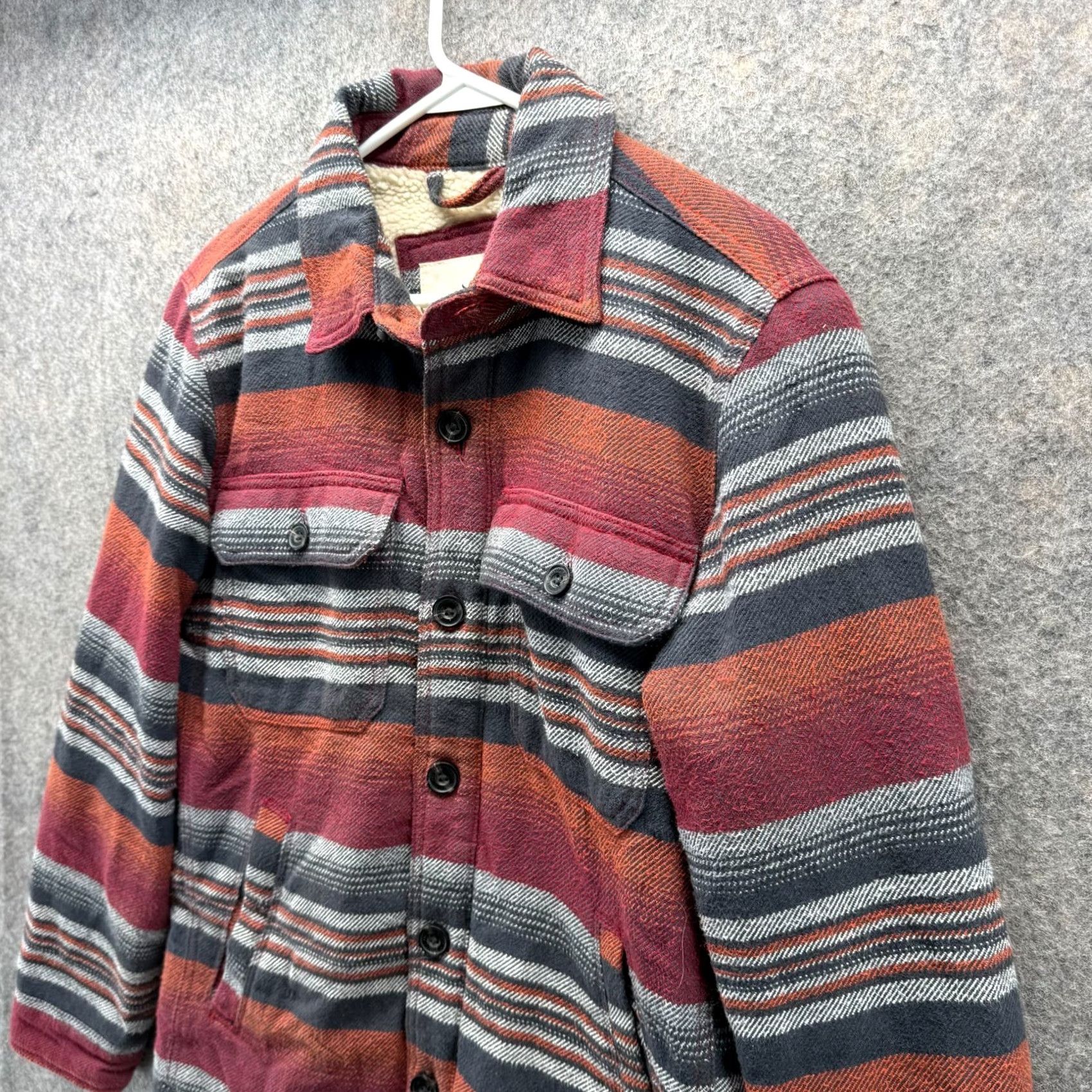 American Eagle Outfitters VINTAGE American Eagle Outfitters Shirt Jacket Men L Red Plaid Flannel Sherpa Lined Warm долг Size US L / EU 52-54 / 3 - 7 Thumbnail