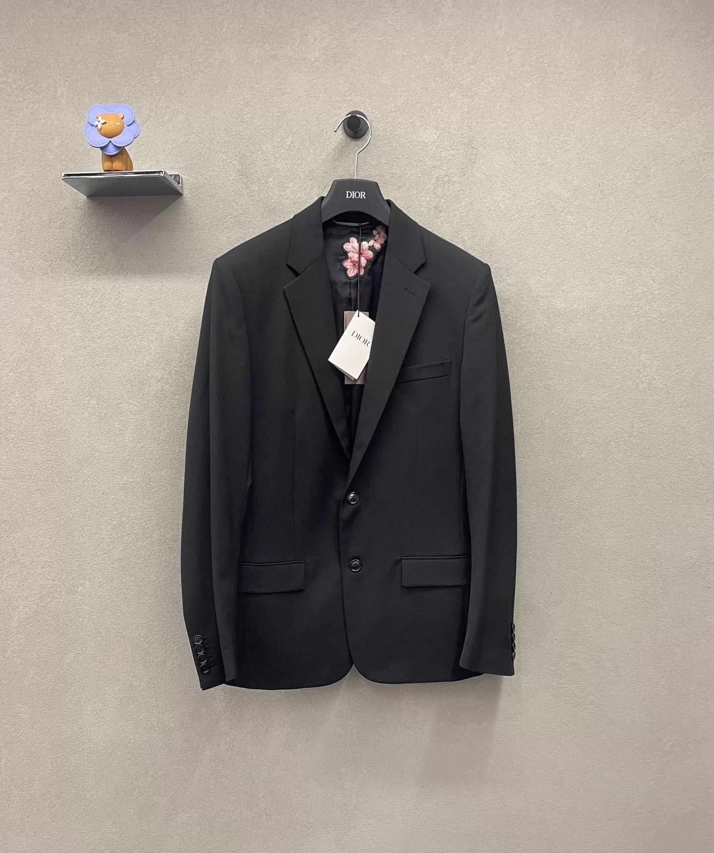 Dior Black Blazer with Floral Accent Lining Size US M / EU 48-50 / 2 - 1 Thumbnail